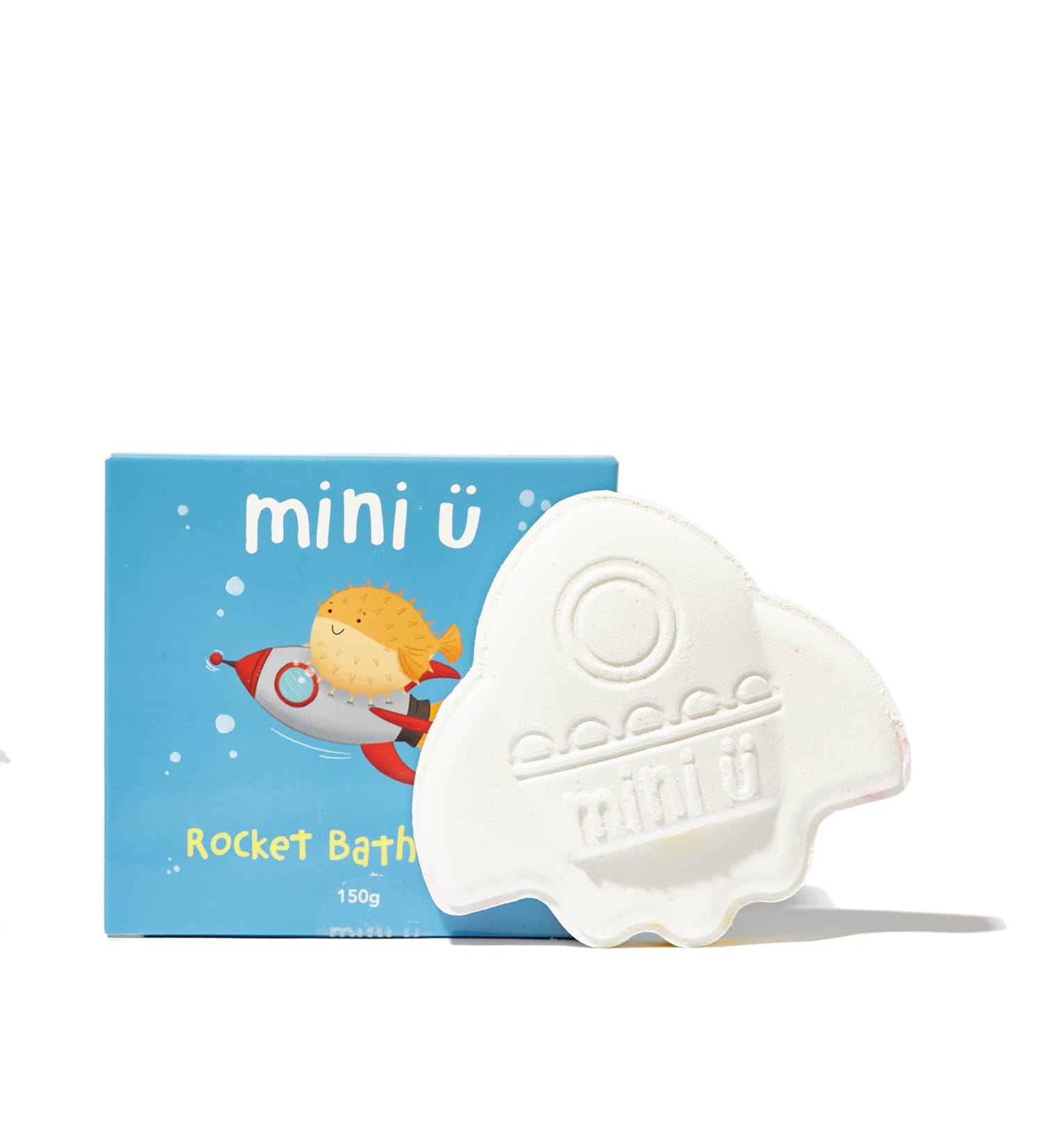 Mini U Rocket Bath Bomb Bath Fizzer with Shea Butter to Moisturise Vegan & Cruelty Free White Red & Yellow Flame Tail 1 - Buy Online on SooperMarket.com