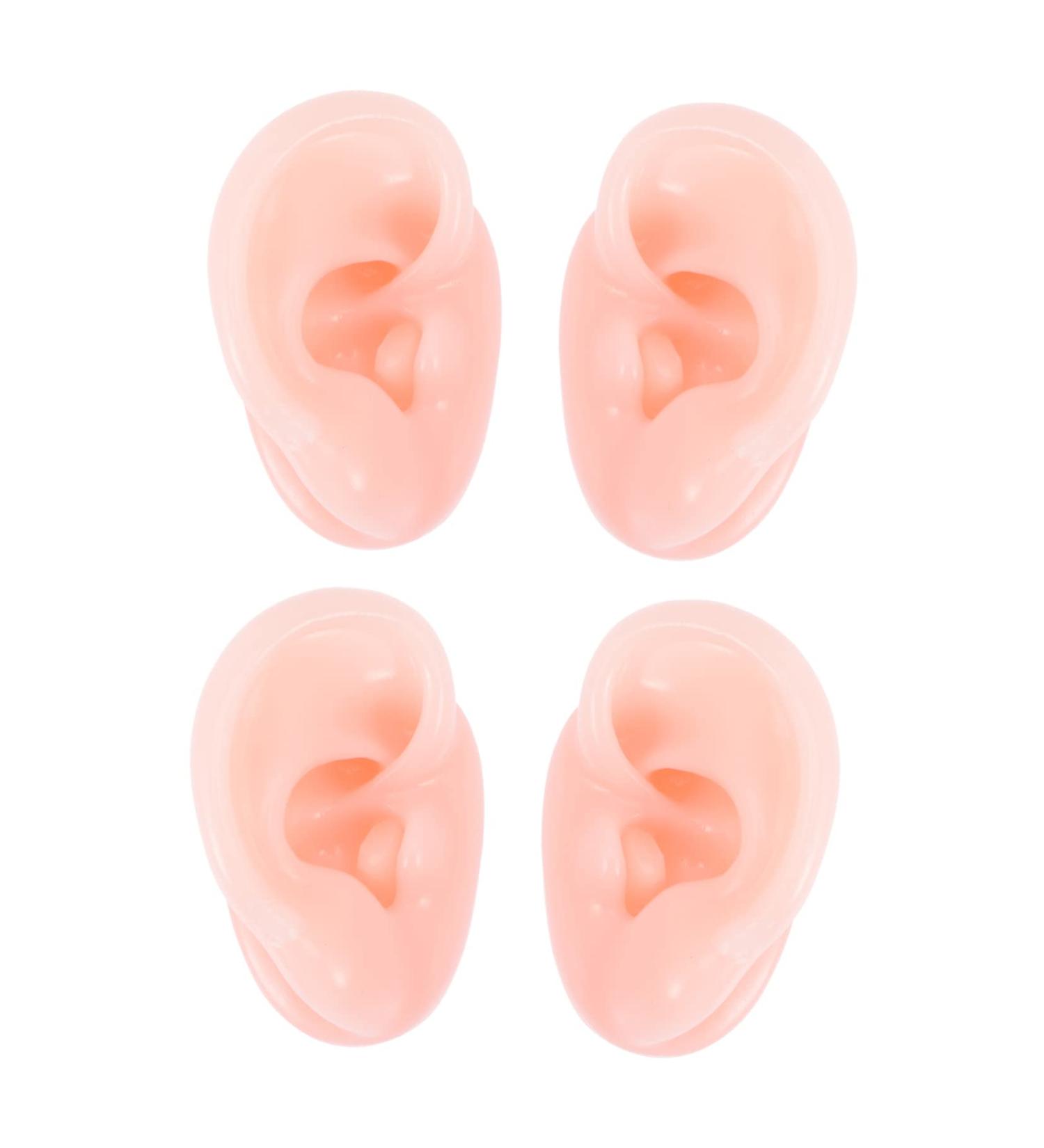 2 Pairs Healeved Silicone Ear Mold Piercing Earrings - Body Jewelry for Right Ear Simulation | Mannequin Silicone Body Parts - Buy Online on SooperMarket.com