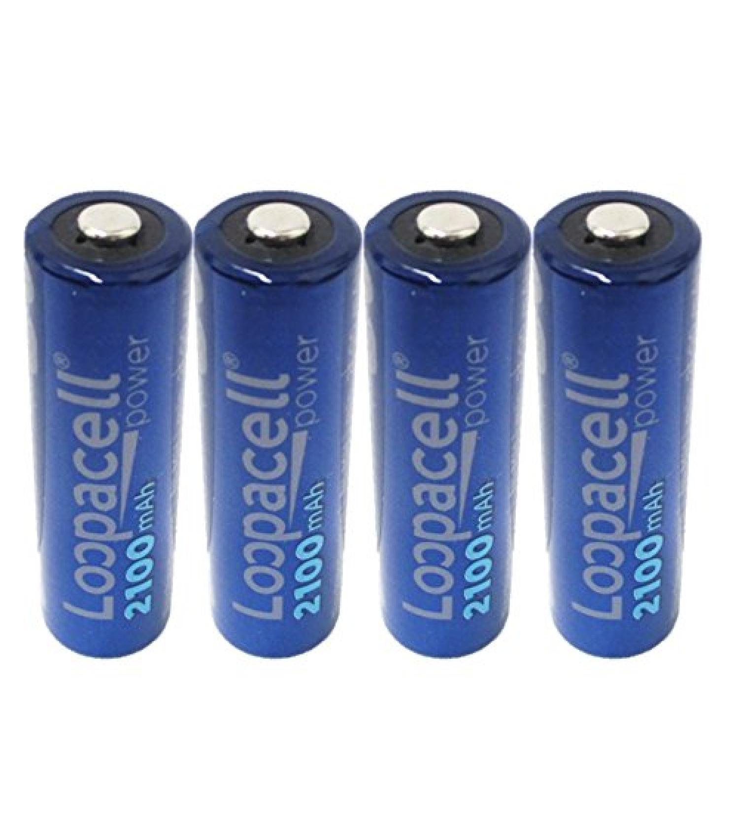 4 Loopacell AA Rechargeable Precharged Ni-MH 2100mAh Batteries