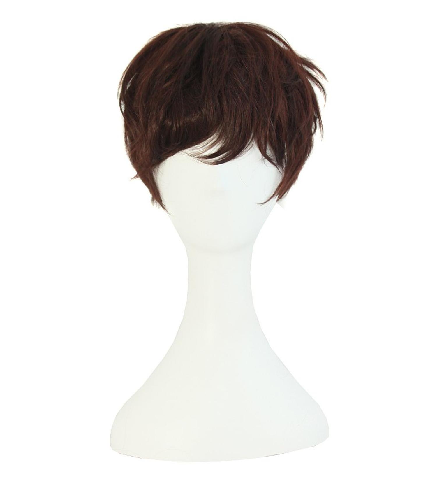 MapofBeauty Short Curly Wig - Dark Brown | Fashion Women's Natural Hairpiece - Buy Online on SooperMarket.com