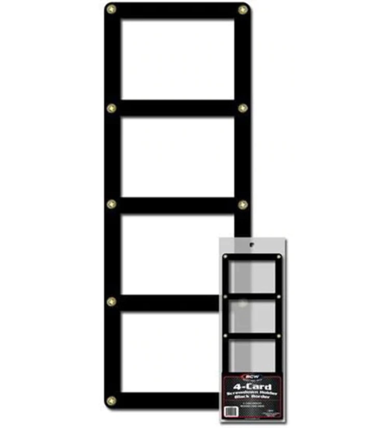 BCW 1-4CS-B 4 Card Screwdown Holder - Black Border