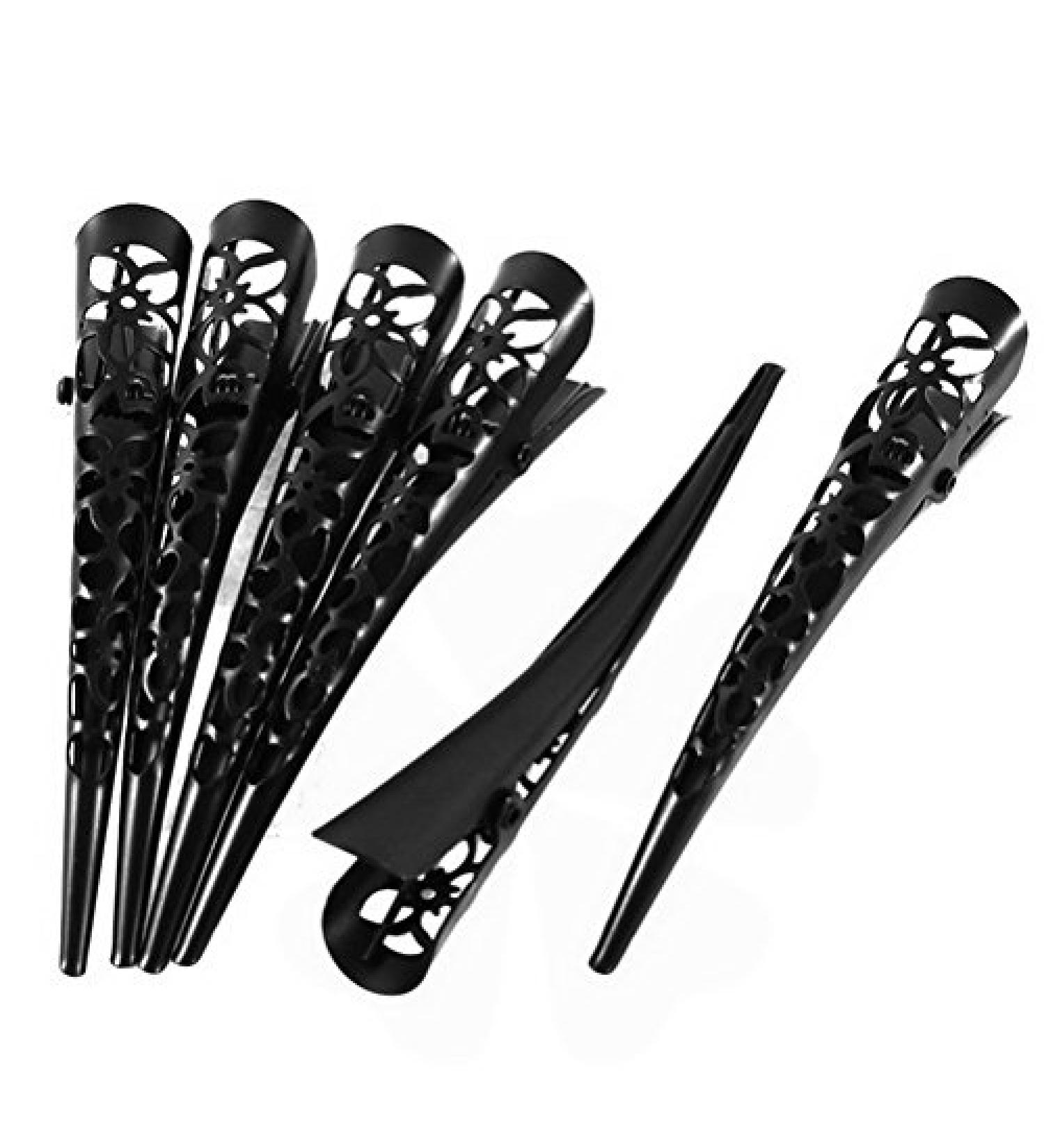 Single Spring Hollow Out Hair Clips Alligator Barrette Beak Duckbill Women  Unisex  6 Pcs Black by Uptell