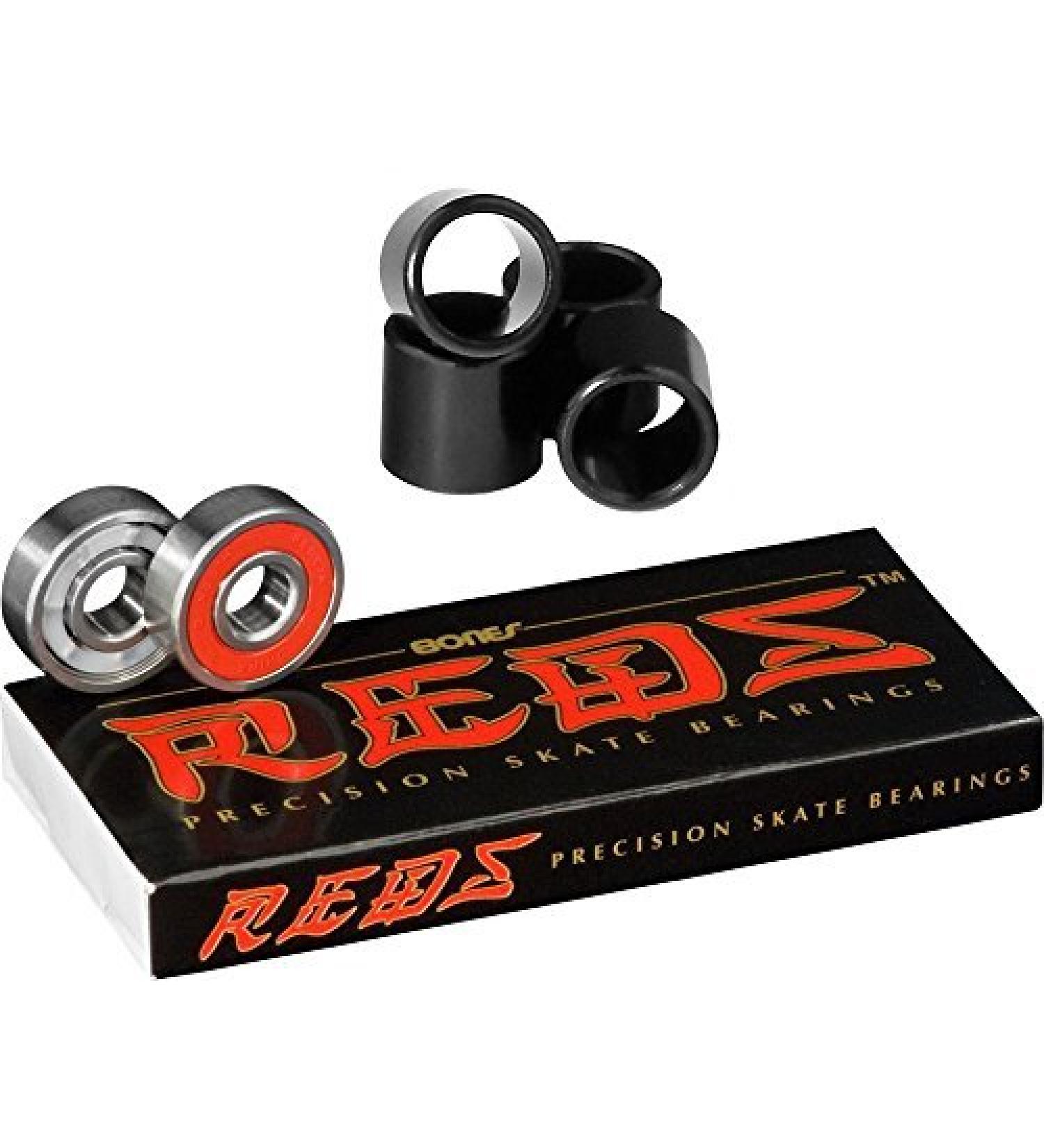 Bones Reds Skateboard Bearings + 4pcs Bearing Spacers