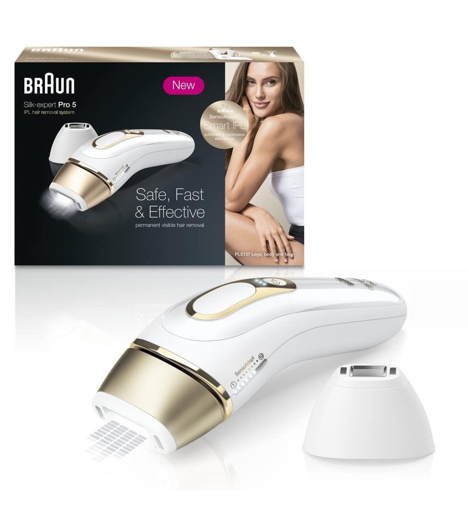Braun IPL Hair Removal Pro 5 PL5137 for Women and Men | Venus Swirl Razor | Long-Lasting Hair Reduction for Body & Face - Buy Online on SooperMarket.com