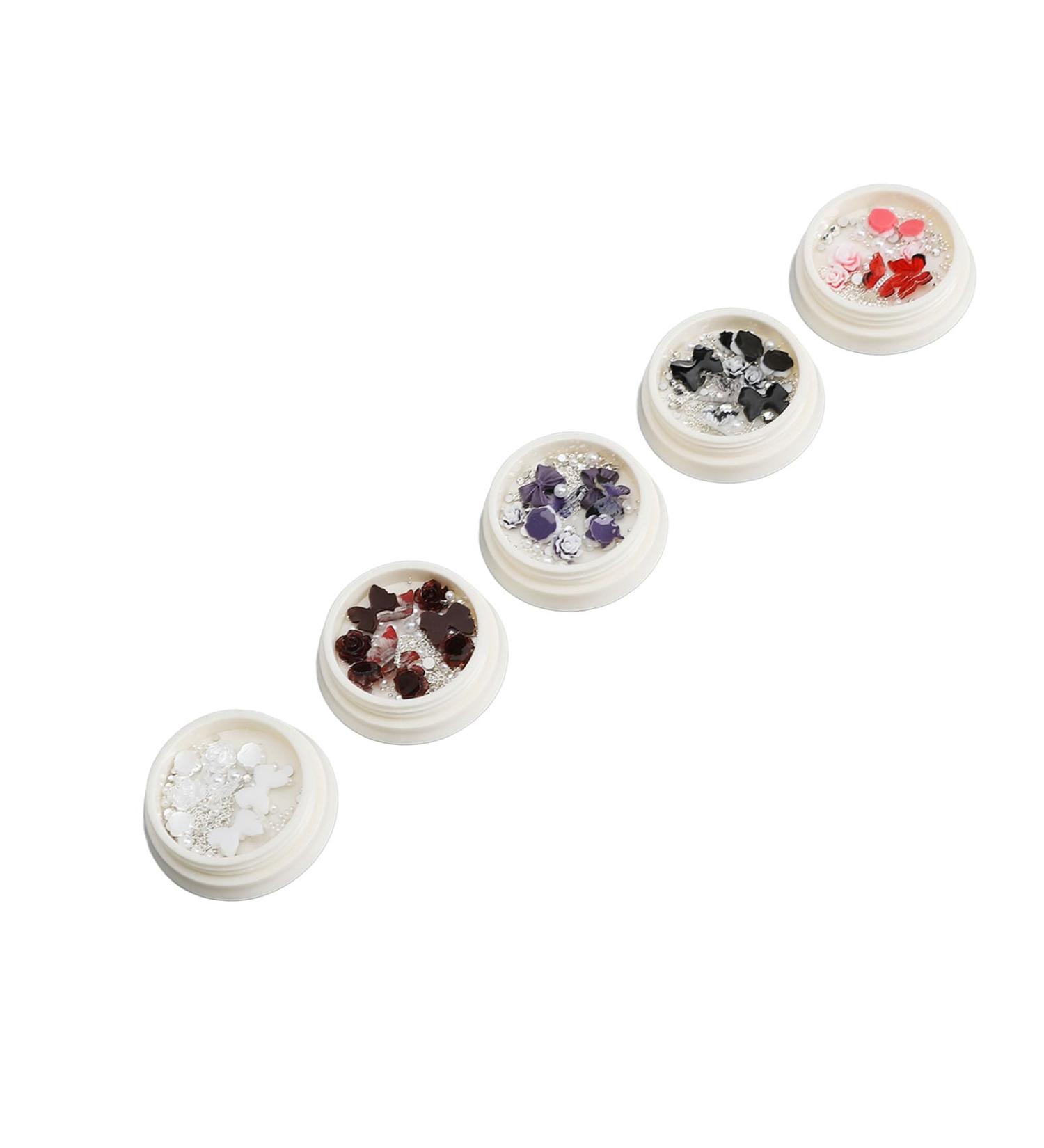 Shiny Decorative Manicure Charms with Artificial Pearls DIY Nail Art Portable Storage Box for Professional Salon or DIY Manicures - Buy Online on SooperMarket.com