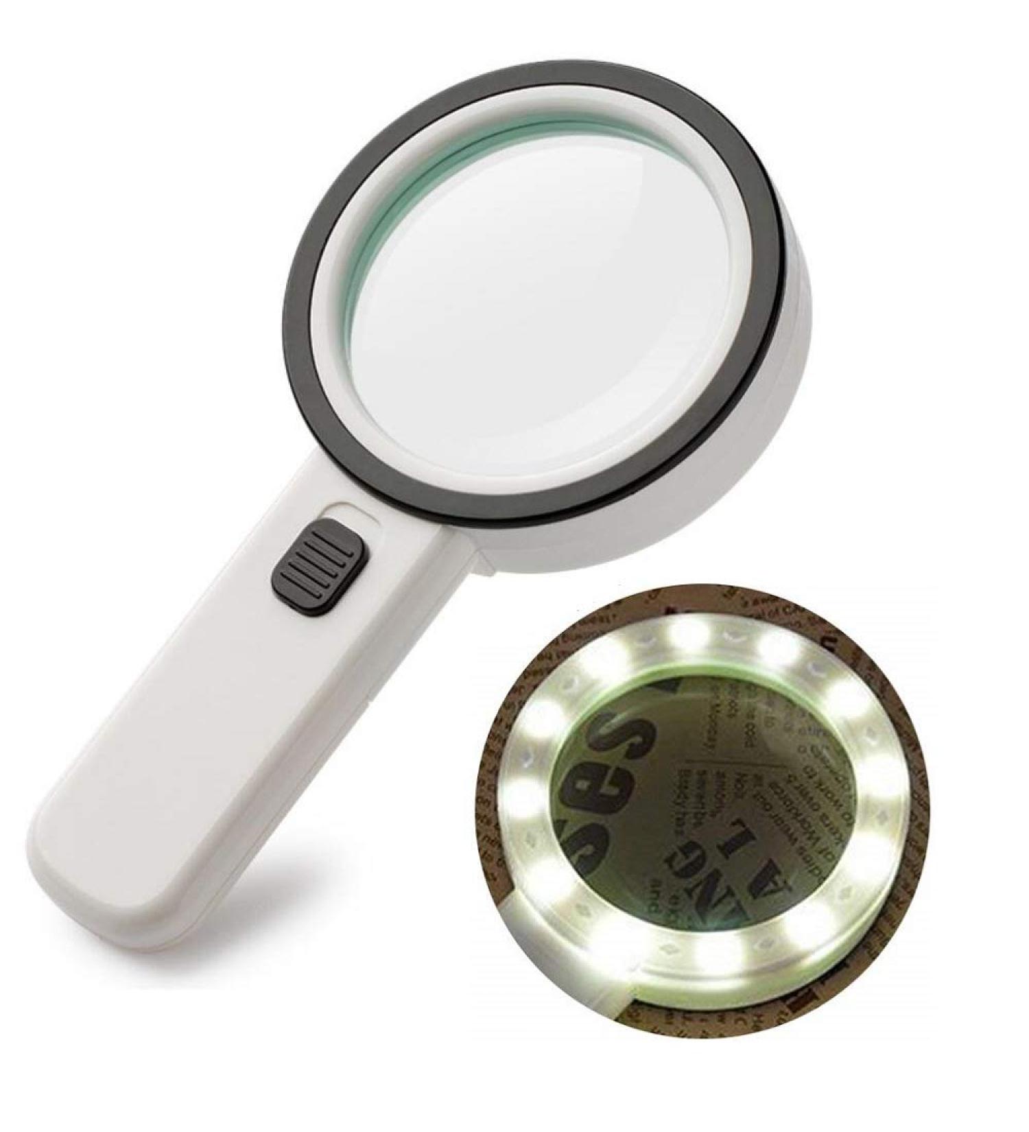 Mity rain 30X Magnifying Glass with LED Light - High Power Handheld Lighted Magnifier with Large Double Glass Lens Led Magnifiers - Buy Online on SooperMarket.com