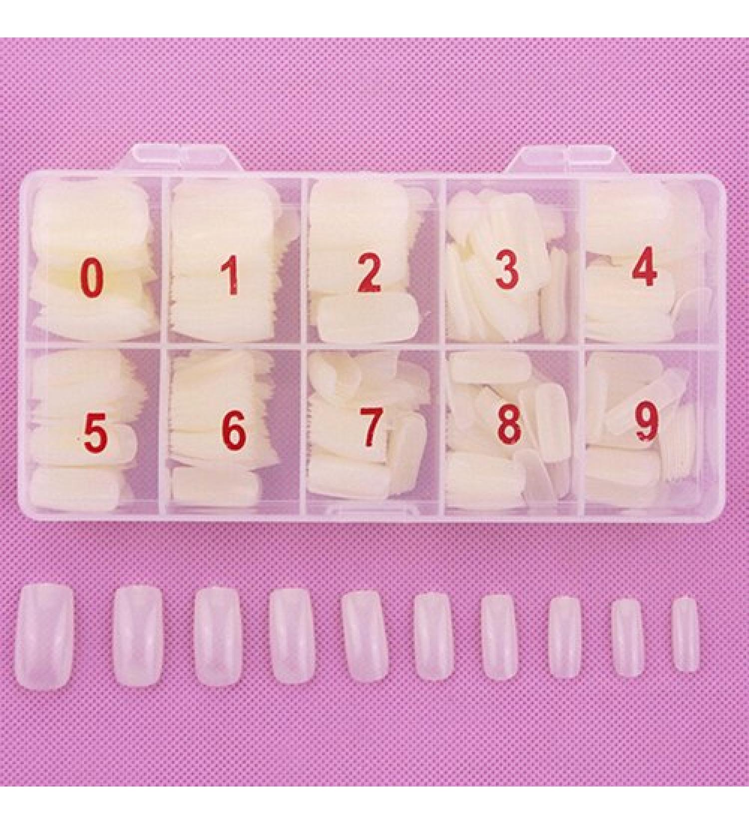 Artificial Nails Natural Color False Nails with Box 500pcs Nail Art Beauty Supplies