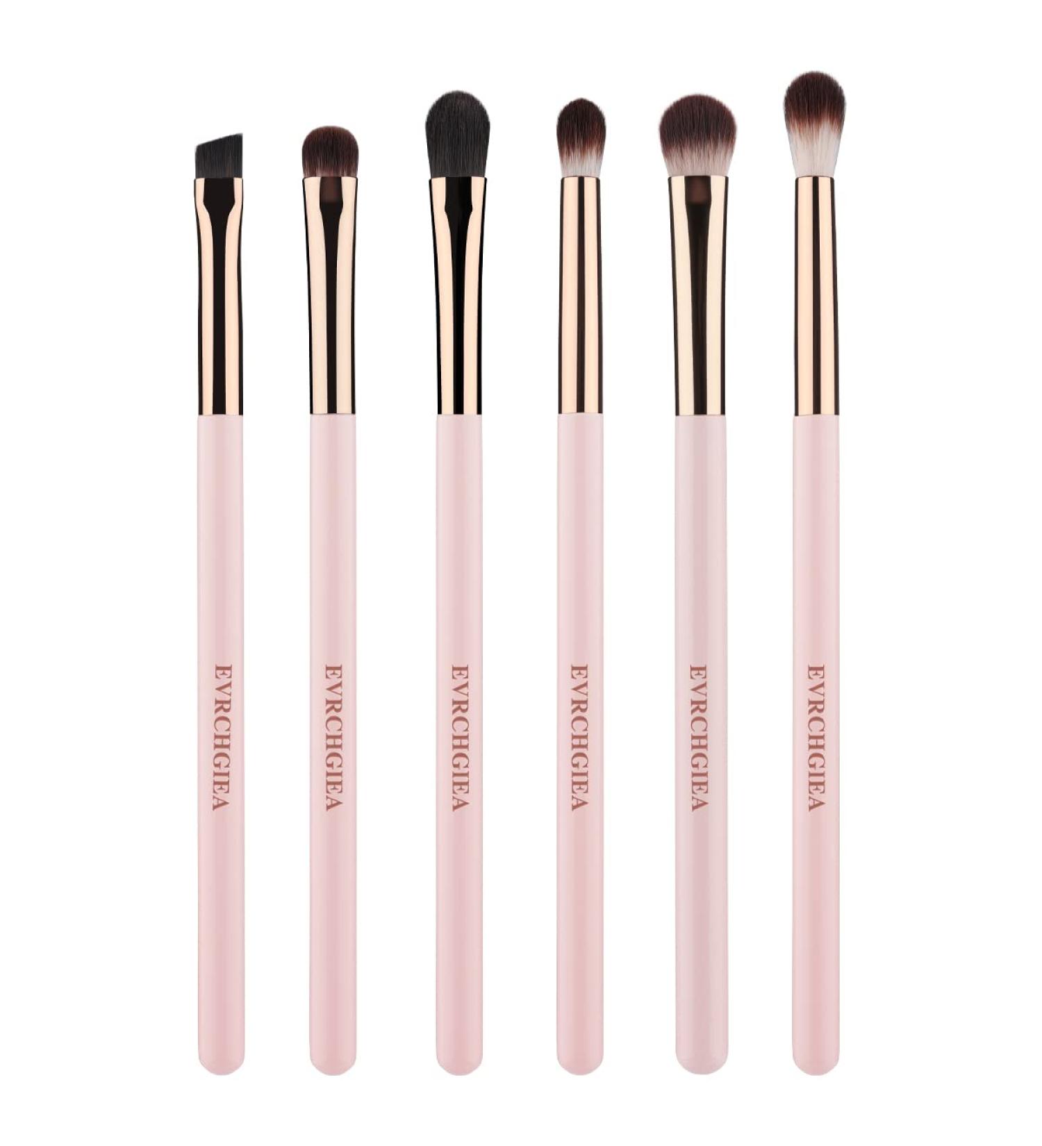 6 Pcs Professional Eye Makeup Brush Set for Blending Eyeshadow, Concealer, Eyebrows, and Eyeliner - Soft Hairs & Wood Handle - Buy Online on SooperMarket.com
