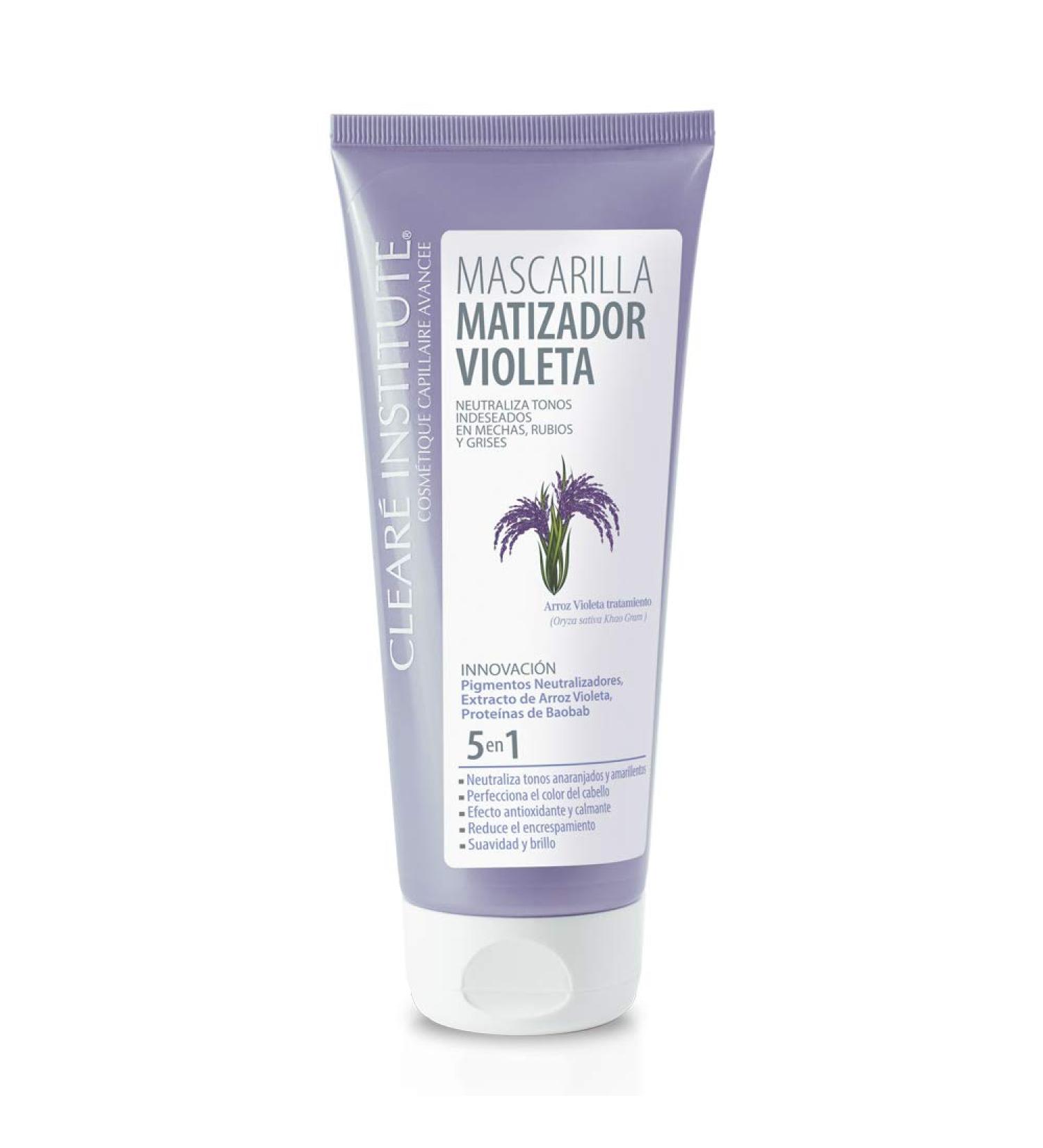 Clear Institute Purple Matte Mask Neutralises Unwanted Tones Purple Matte Mask Especially for Highlights Blondes and Grey 96.6% Natural Ingredients 200 ml - Buy Online on SooperMarket.com