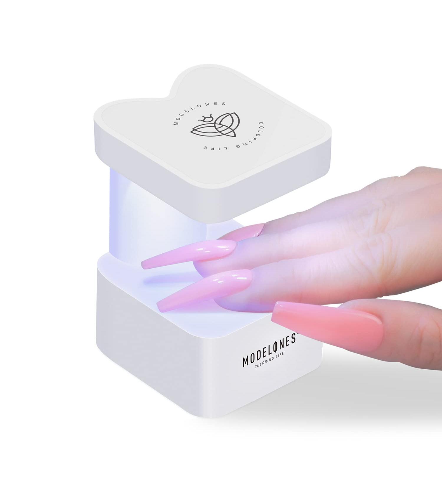 Modelones Mini LED Nail Lamp - Portable UV Gel Nail Dryer with Quick-Dry Technology - Travel-Friendly Cute Meow Design for Home DIY Manicures - Buy Online on SooperMarket.com