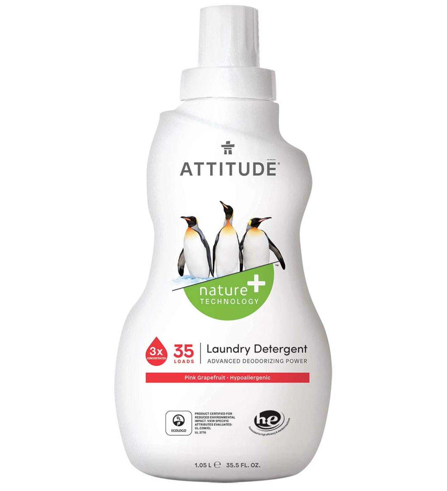 ATTITUDE Pink Grapefruit Laundry Detergent - 35 Loads, 35.5 fl oz | Eco-Friendly Cleaning - Buy Online on SooperMarket.com