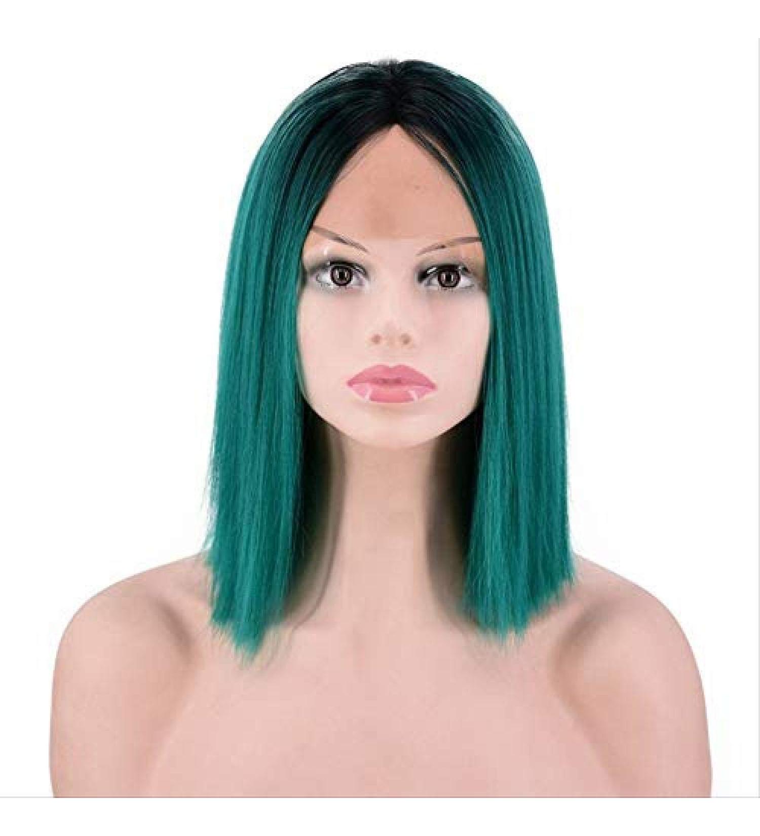 BGHJUE Dark Green Lace Front Wig | Hand Woven Gradient Hair | International Shipping Available - Buy Online on SooperMarket.com