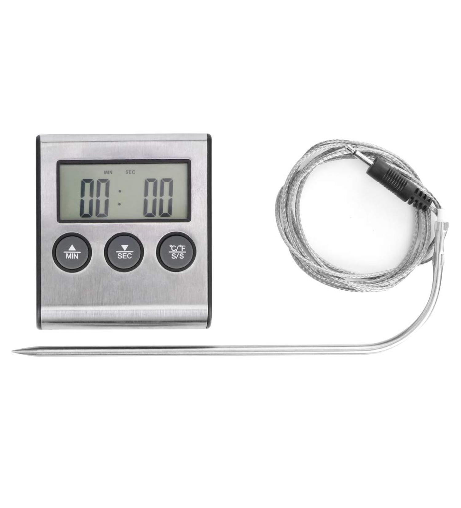 Multifunctional BBQ Grill Thermometer with Instant Reading Probe and Alarm - 50-300 F - Buy Online on SooperMarket.com