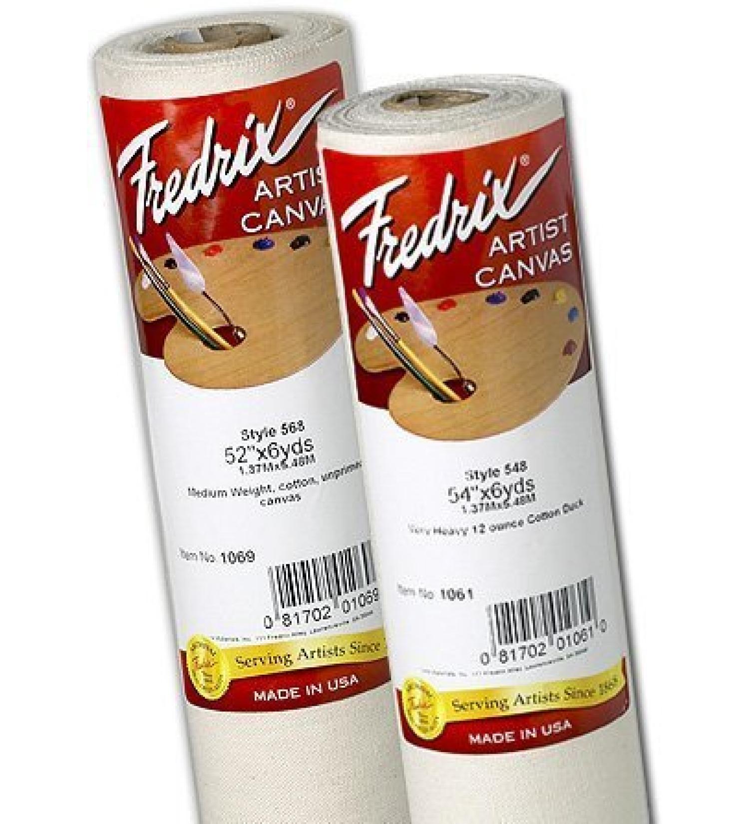 Fredrix Unprimed Canvas, 12 Ounce, Style 548, 84 Inch by 6 Yard Roll
