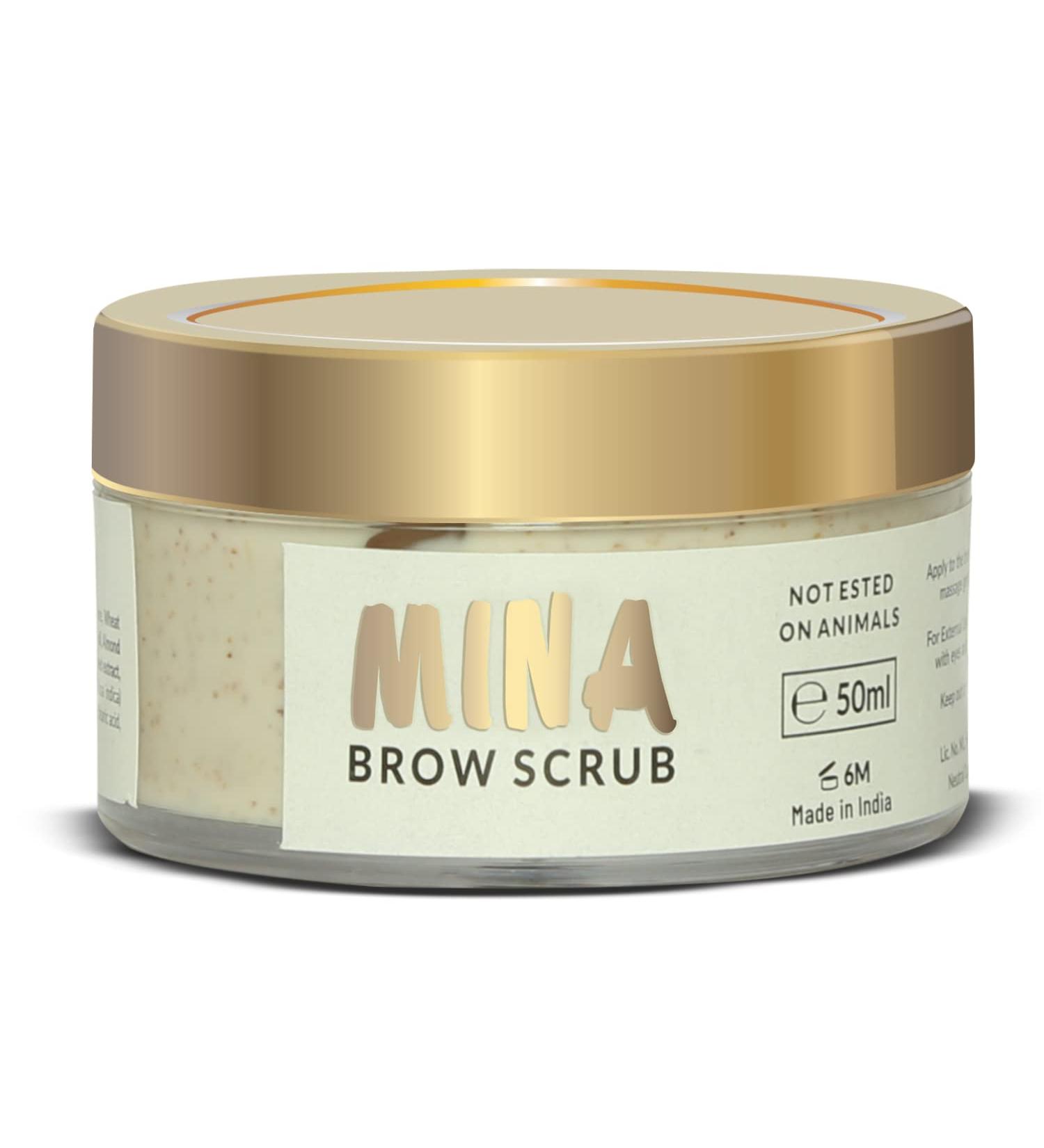 MINA Brow Scrub - Natural Exfoliating Formula for Long-Lasting Henna & Tint | 50ml - Buy Online on SooperMarket.com