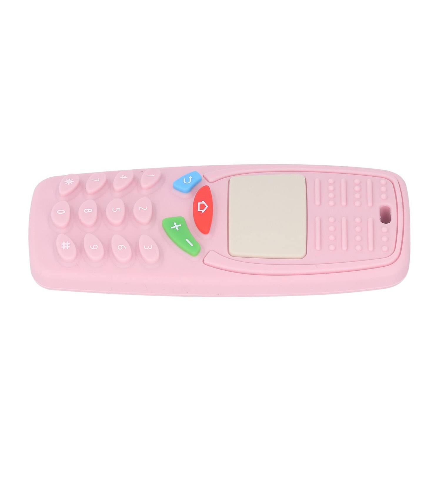 Silicone Infant Teething Toy - Mobile Phone Shaped Funny Chew Toy (Light Pink) - Buy Online on SooperMarket.com