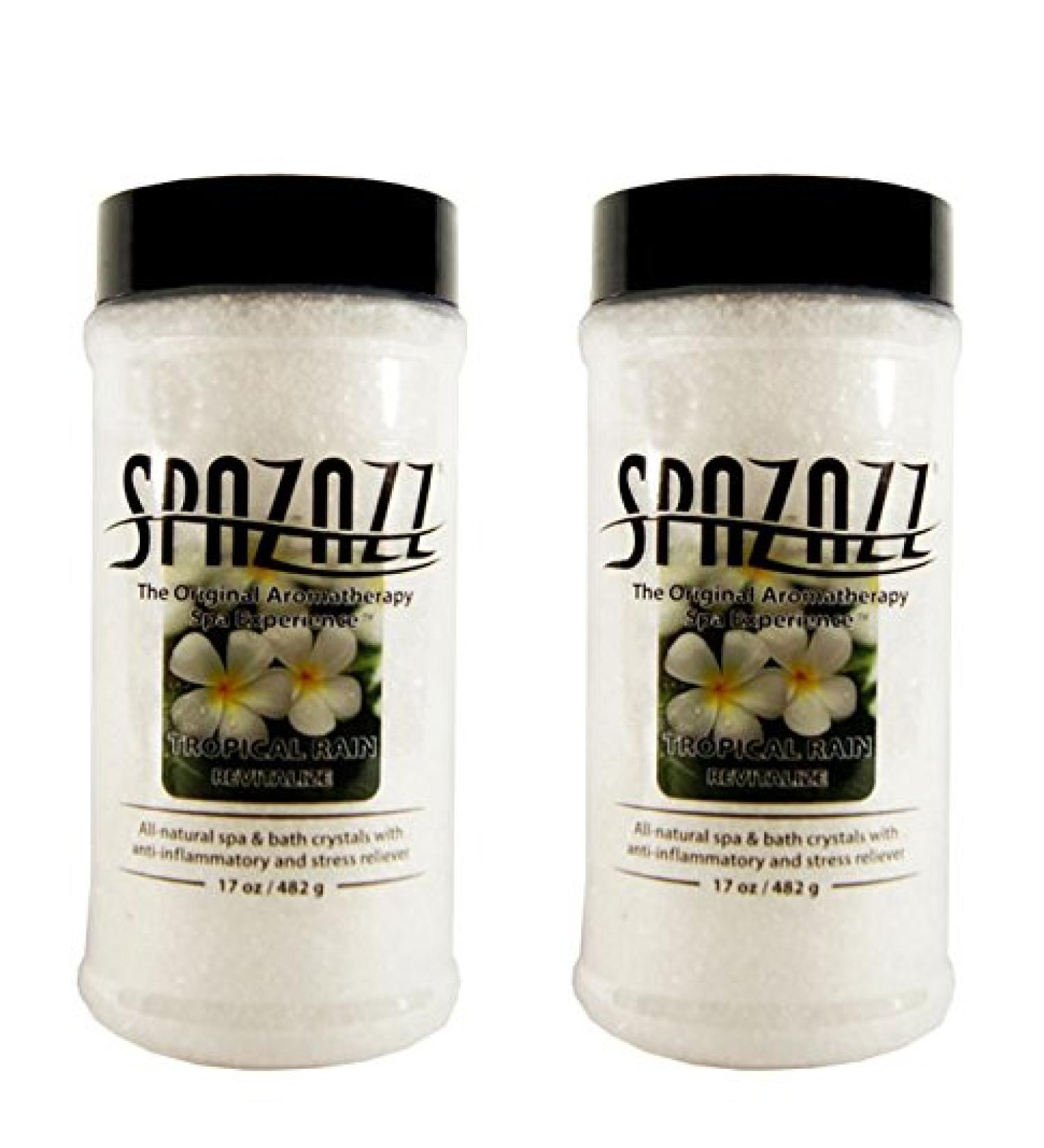 Spazazz Aromatherapy Spa and Bath Crystals Originals (Tropical Rain 17oz (2 Pack))