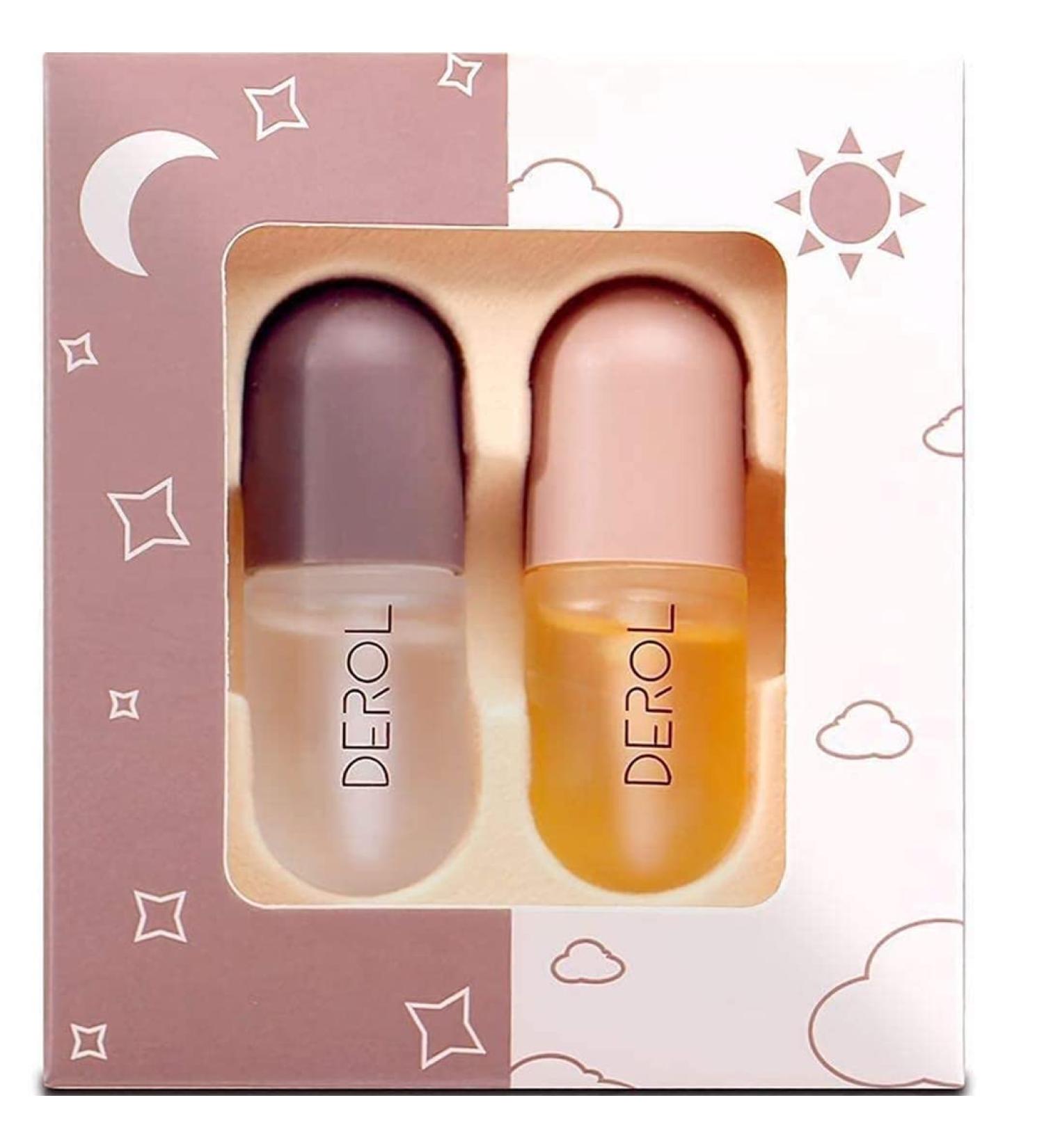 Derol Lip Plumper Set with Lip Care Serum - Moisturizing, Plumping, and Reducing Fine Lines - 2 Packs for Day and Night - Enhance Your Beauty Lips with Natural Gloss (lip plumper) - Buy Online on SooperMarket.com