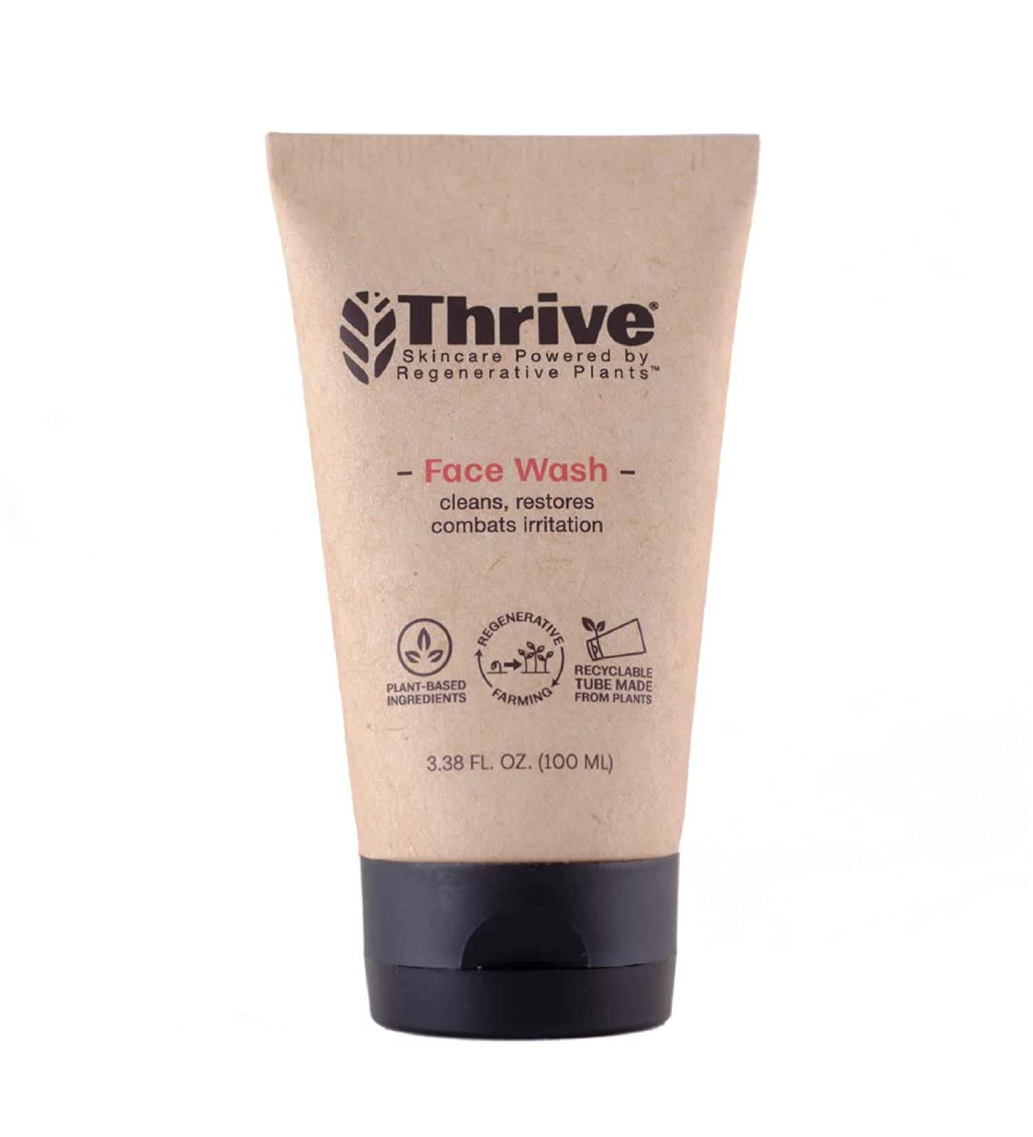 THRIVE Natural Face Wash Gel for Men & Women - Daily Facial Cleanser with Anti-Oxidants - Vegan & Made in USA - Original Scented 3.38 Fl oz - Buy Online on SooperMarket.com