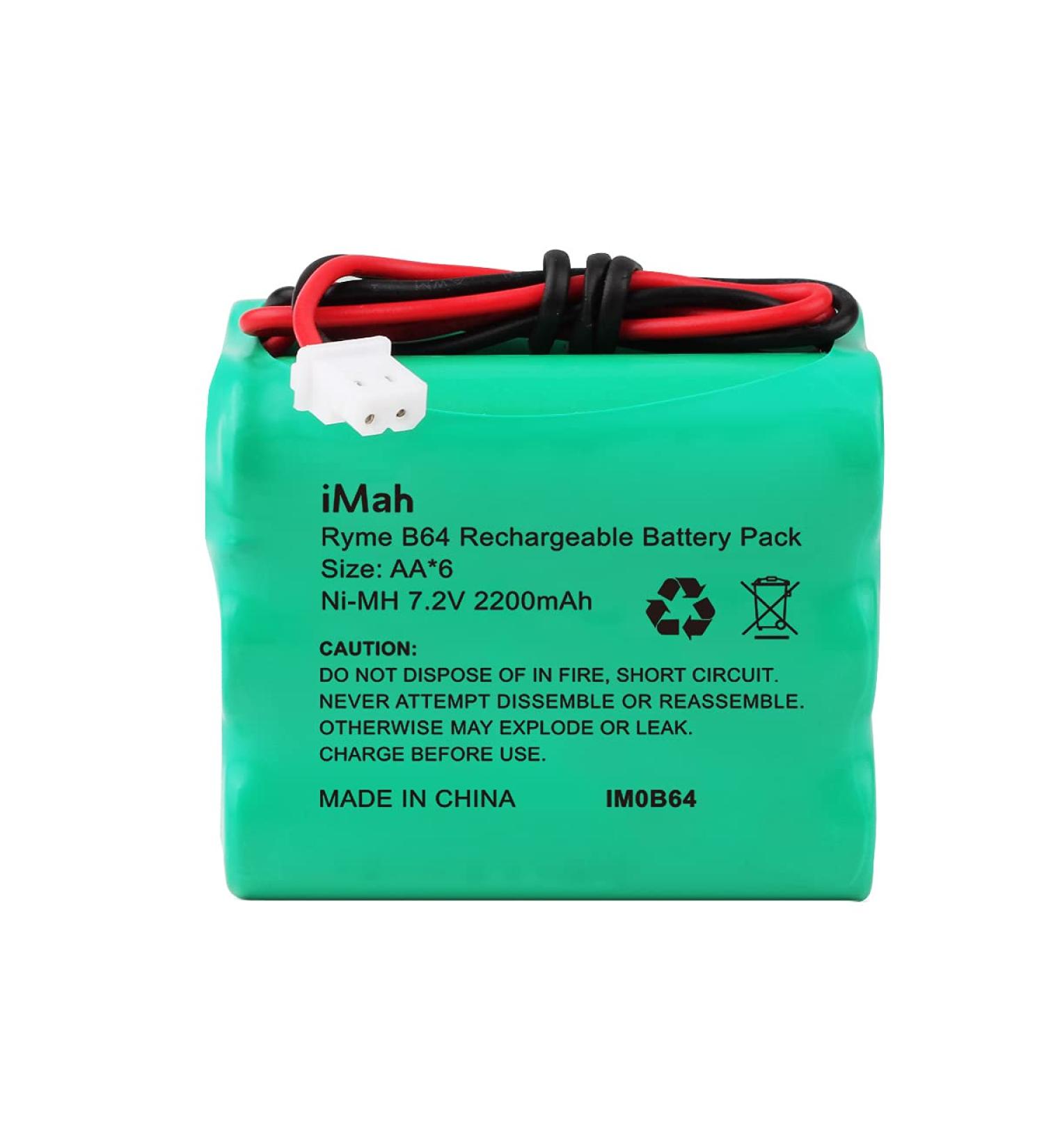iMah Ryme B64 6-Cell AA 7.2V Battery 2200mAh Replacement for Security Alarm System GP2200AAH6YMX GP2200AAM6YMX GP130AAM6YMX 211AFH6XMK GP211AFH6XMK