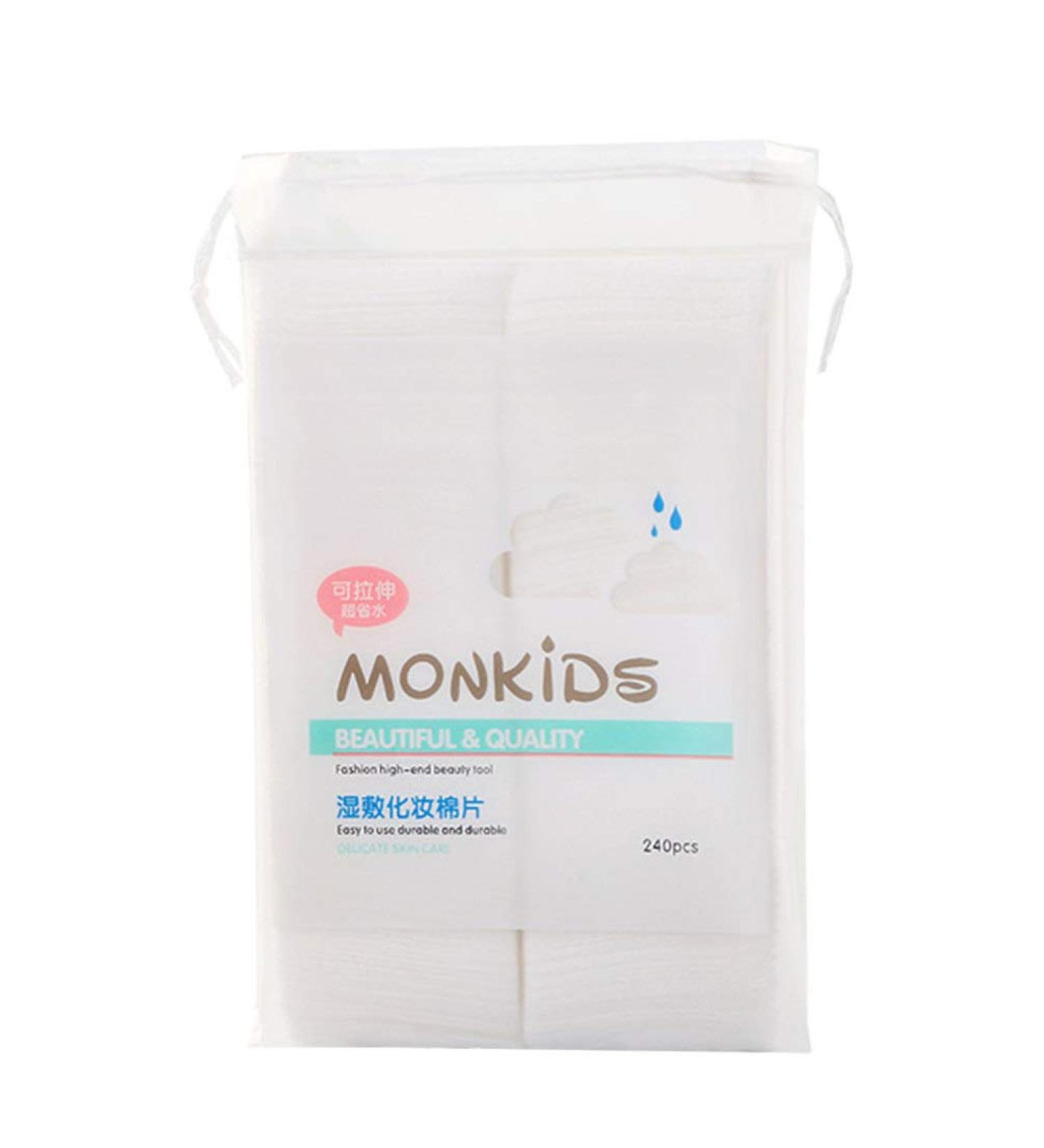 240Pcs Stretchable Cotton Pads - Makeup Remover Wipes & Face Cleaning Cloths with Storage Bag | International Shipping - Buy Online on SooperMarket.com
