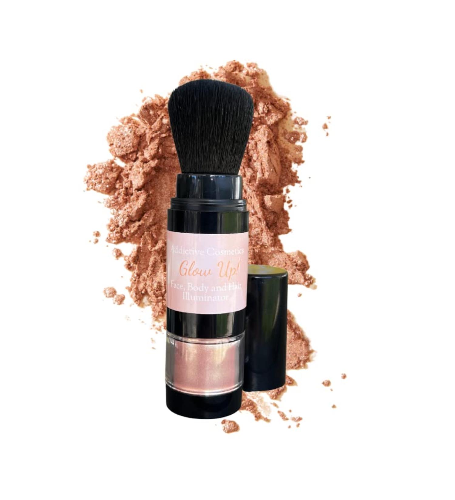 Addictive Cosmetics Glow Up! Oil-Free Mineral Shimmer Powder - Highlighter and Bronzer for Face, Body, and Hair - Vegan & Cruelty-Free - Buy Online on SooperMarket.com