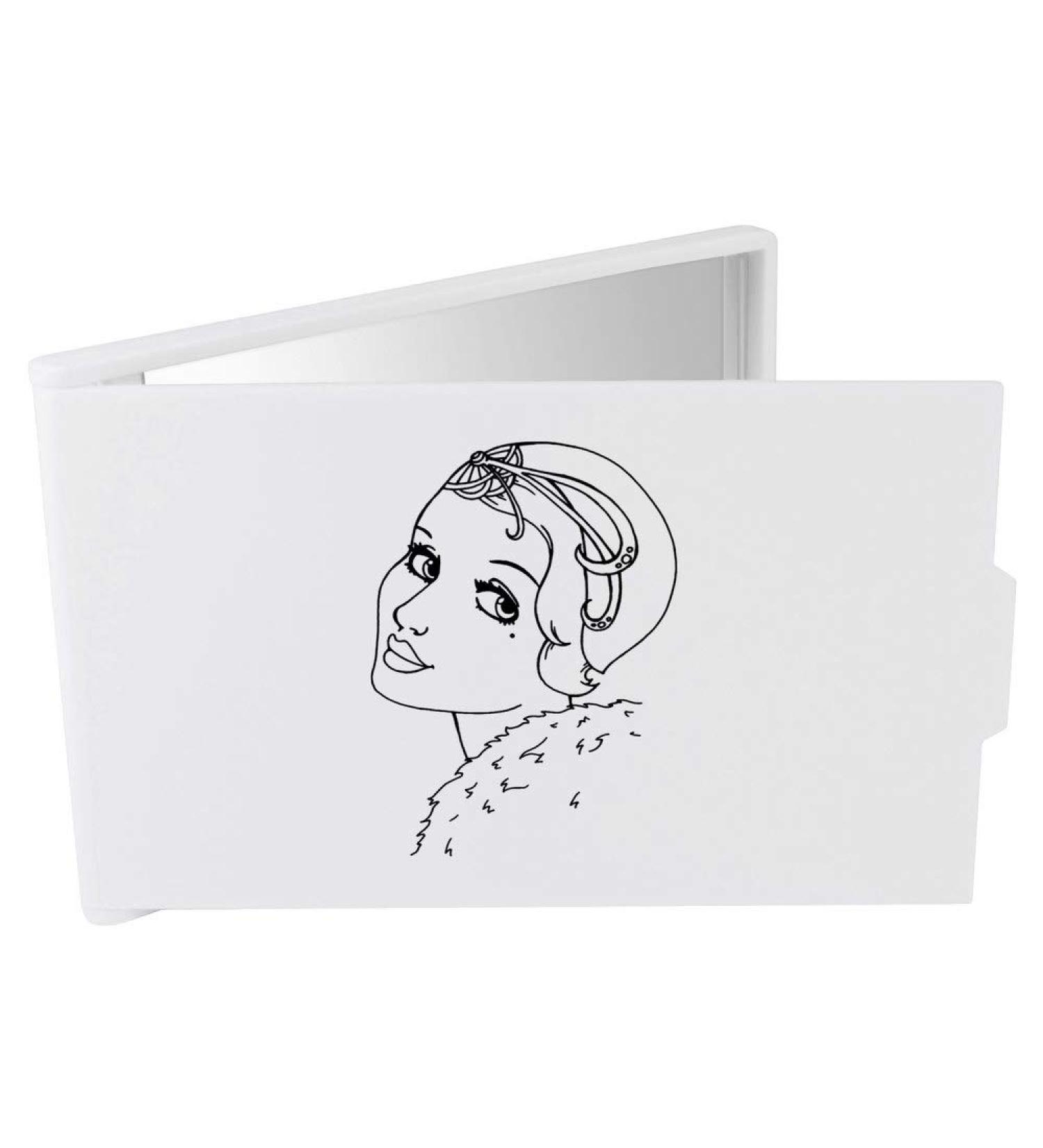 'Art Deco Portrait' Compact/Travel/Pocket Makeup Mirror (CM00010544)