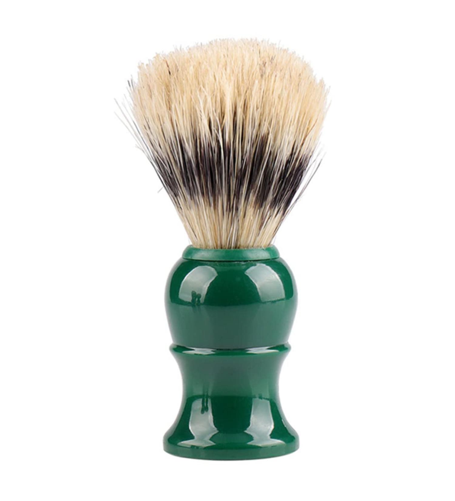 Premium Green Hair Shaving Brush | Bristle Safety Neck Sweep & Beard Grooming - International Shipping Available - Buy Online on SooperMarket.com