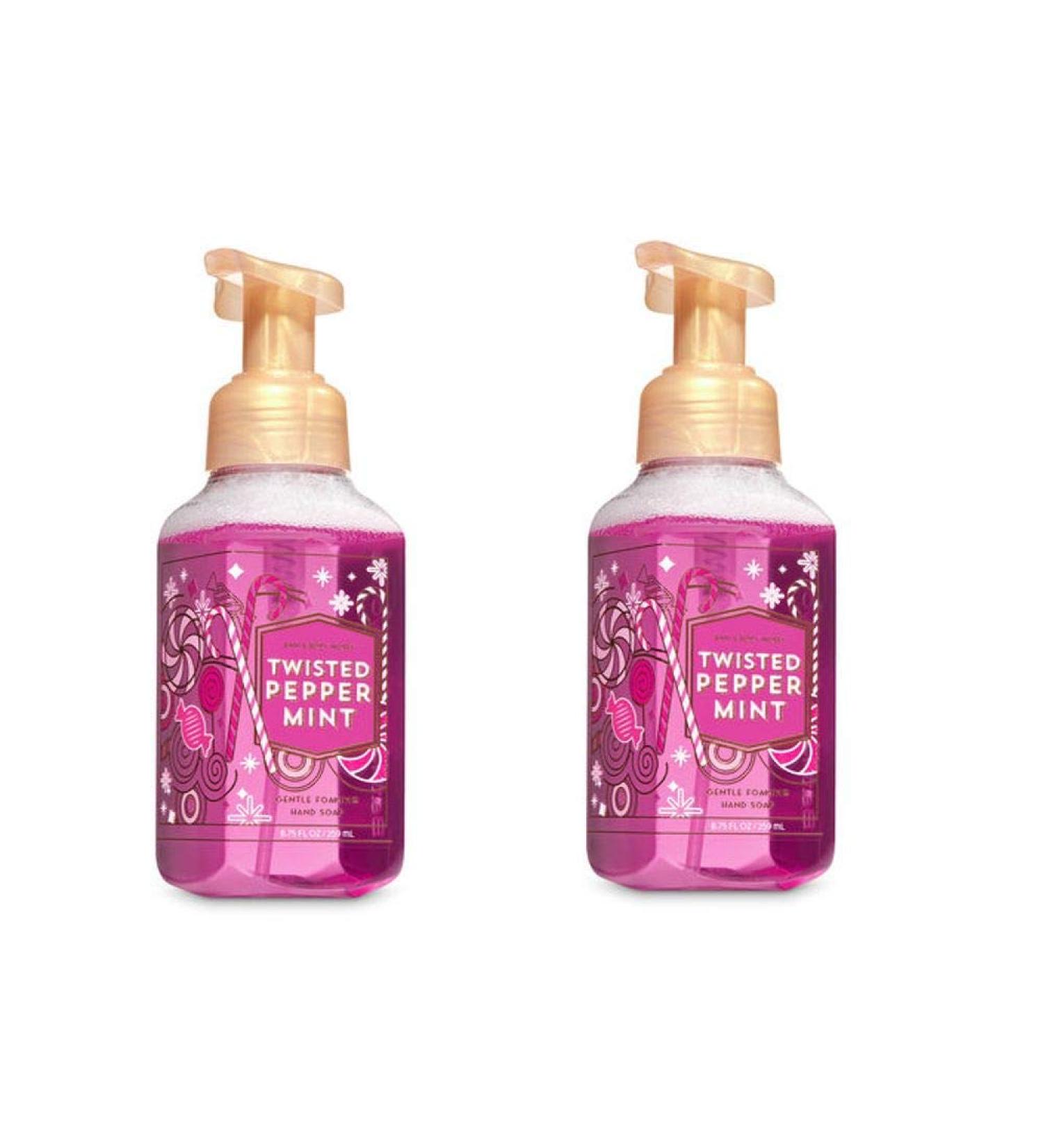 Bath & Body Works Gentle Foaming Hand Soap Twisted Peppermint (2-Pack) Peppermint 8.75 Fl Oz (Pack of 2)