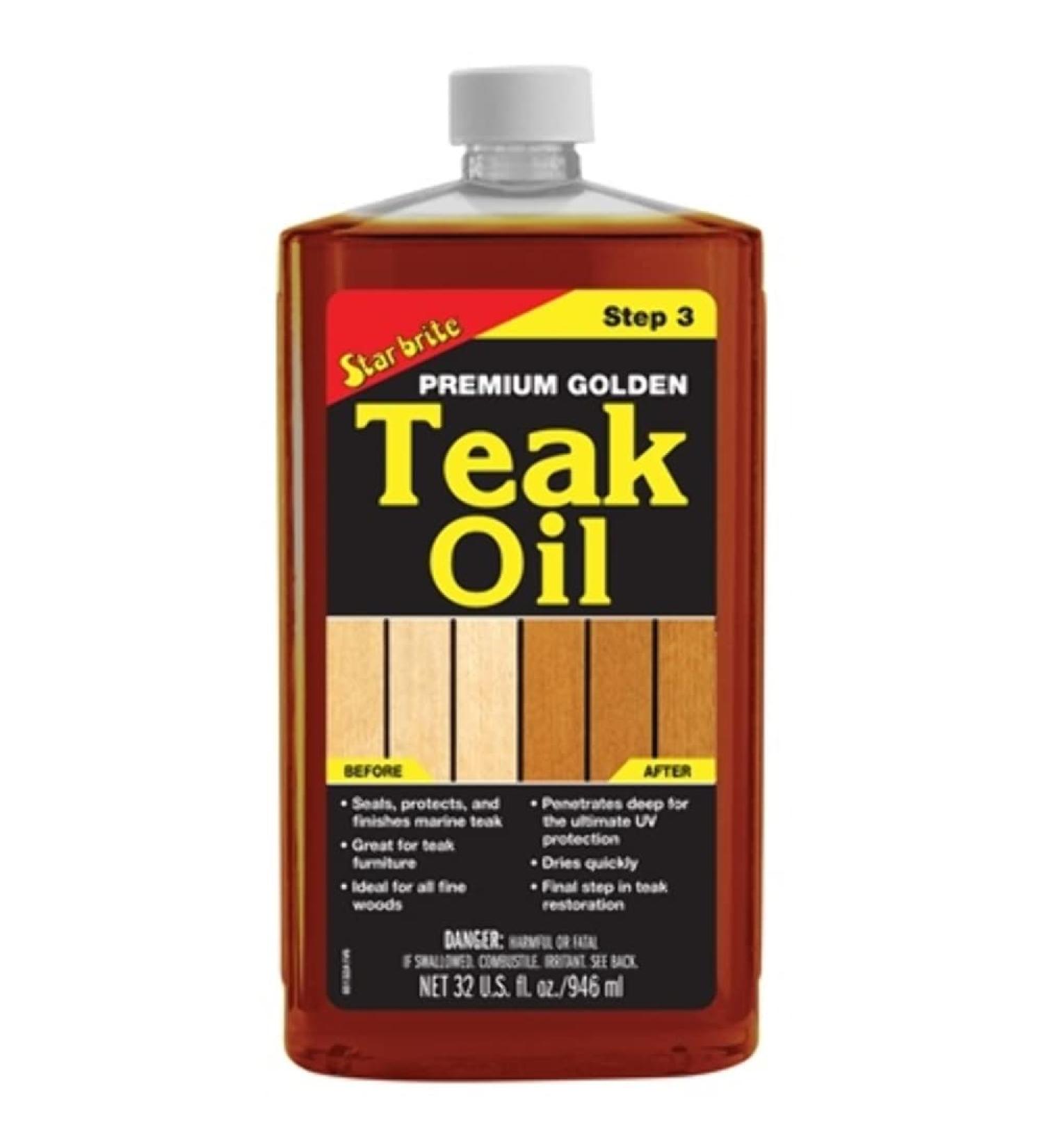 STAR BRITE Premium Gold Teak Oil Quart - Ultimate Protection for Teak Furniture - Buy Online on SooperMarket.com