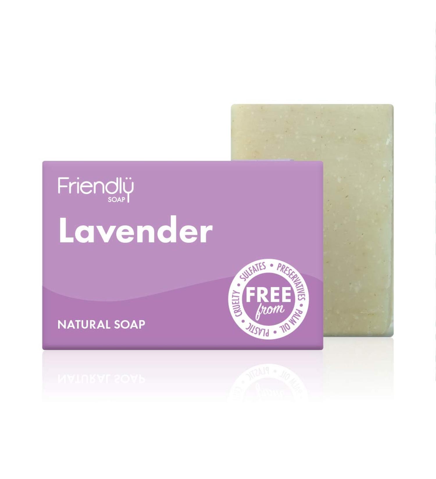 Friendly Soap Handmade Natural Lavender Soap - Relaxing Indulgent Exfoliating 95g - Buy Online on SooperMarket.com