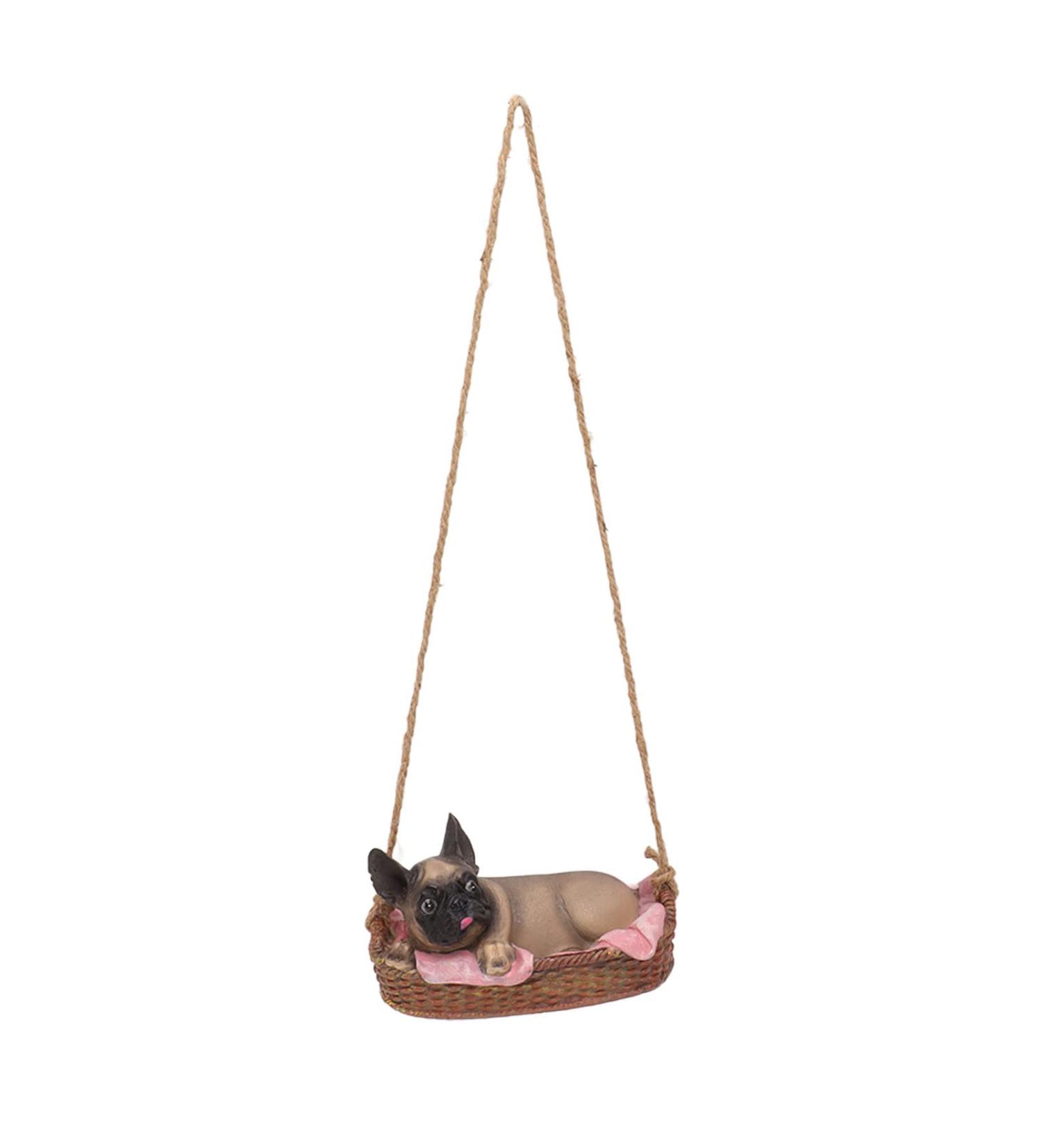 Swing Dog Garden Statue Durable Cute Ornament for Yard and Home Animal Gift (Gray) Grey - Buy Online on SooperMarket.com