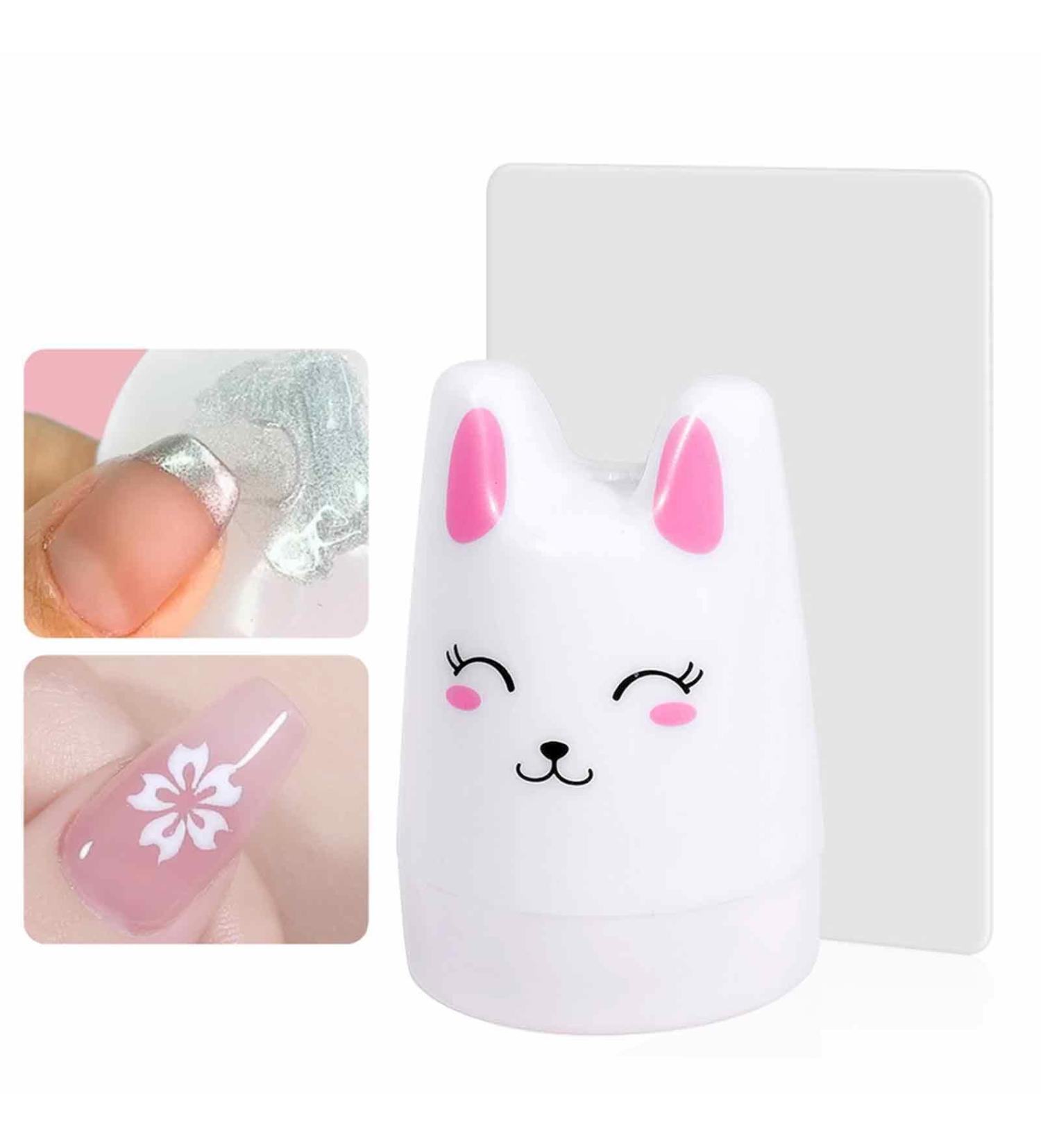 Jingling Silicone Nail Stamper - Cartoon Design with Soft Scraper for DIY French Nail Art & Manicure Tools - International Shipping Available - Buy Online on SooperMarket.com