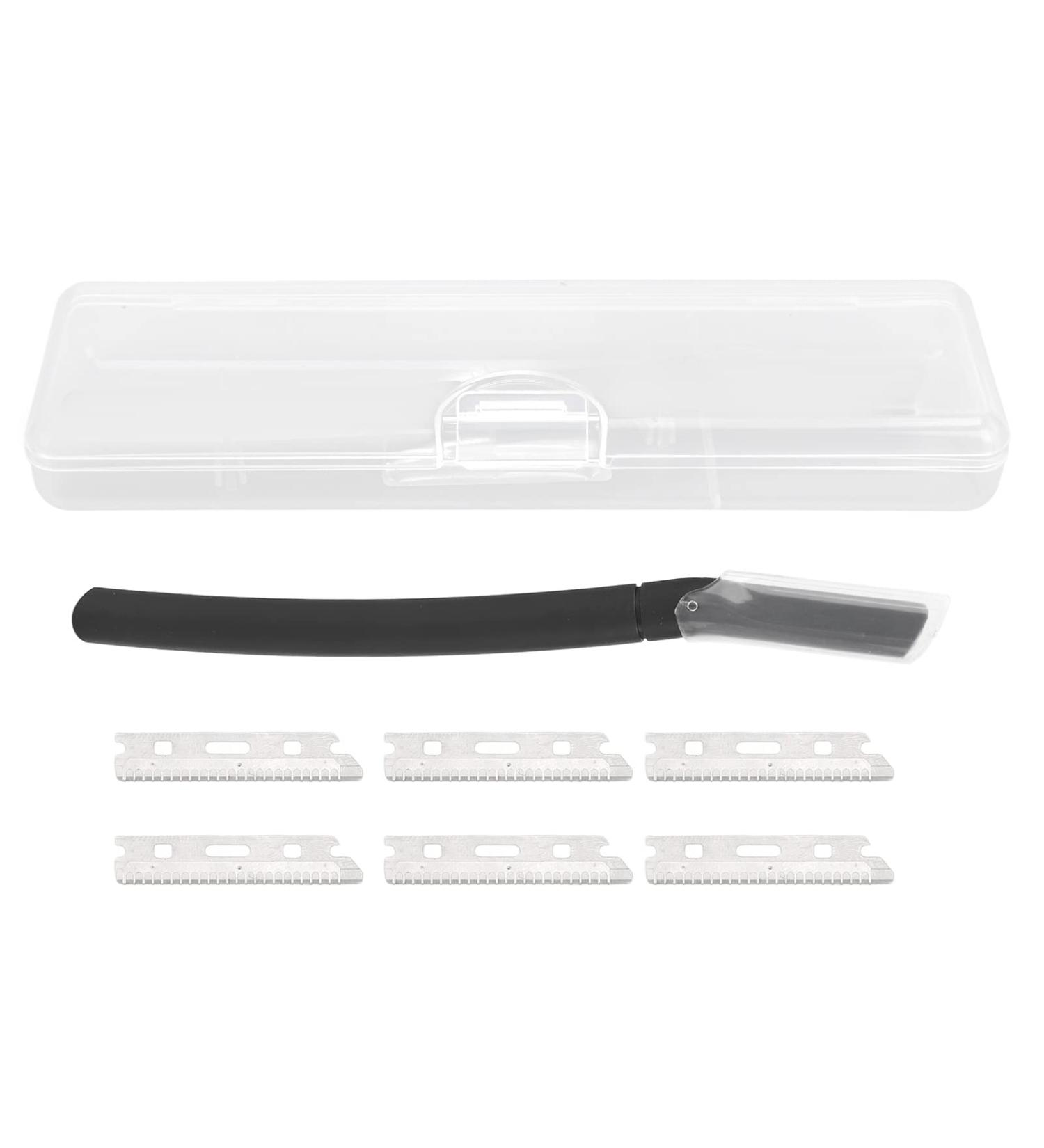Metal Eye Brewing Trimmer - Stainless Steel Manual Eyebrow & Facial Hair Remover | Unisex Multi-Purpose Tool with 6 One-Way Blades - Buy Online on SooperMarket.com