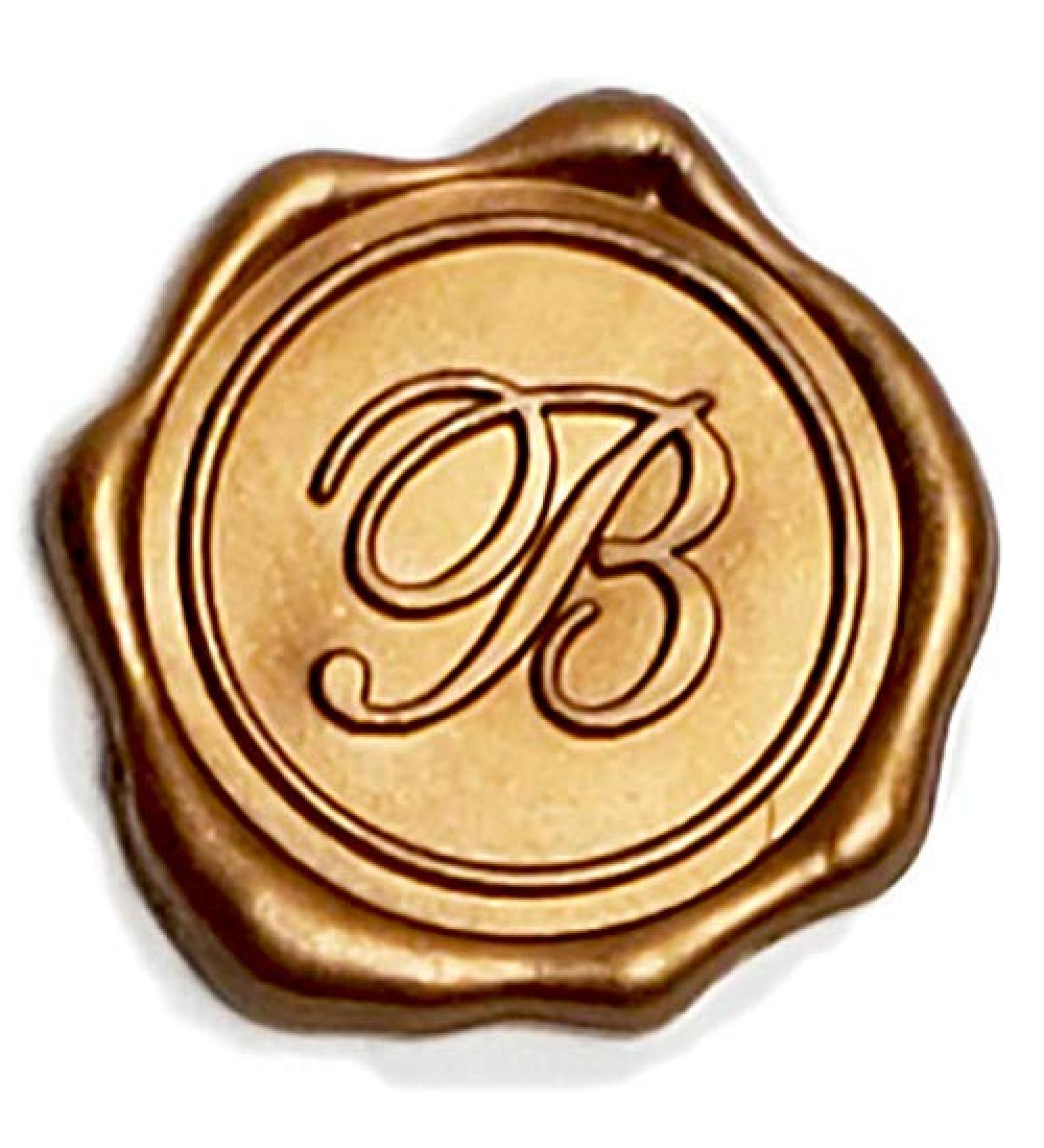 Adhesive Wax Seal Stickers 25Pk Pre-Made from Real Sealing Wax-Gold Initials (Initial B) - Buy Online on SooperMarket.com