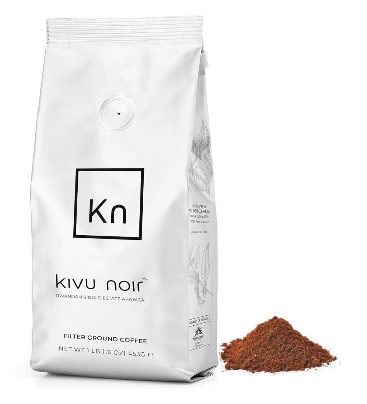Kivu Noir Specialty Red Bourbon Arabica Coffee - Ground Medium Roast 453g (1 Pack) - Buy Online on SooperMarket.com