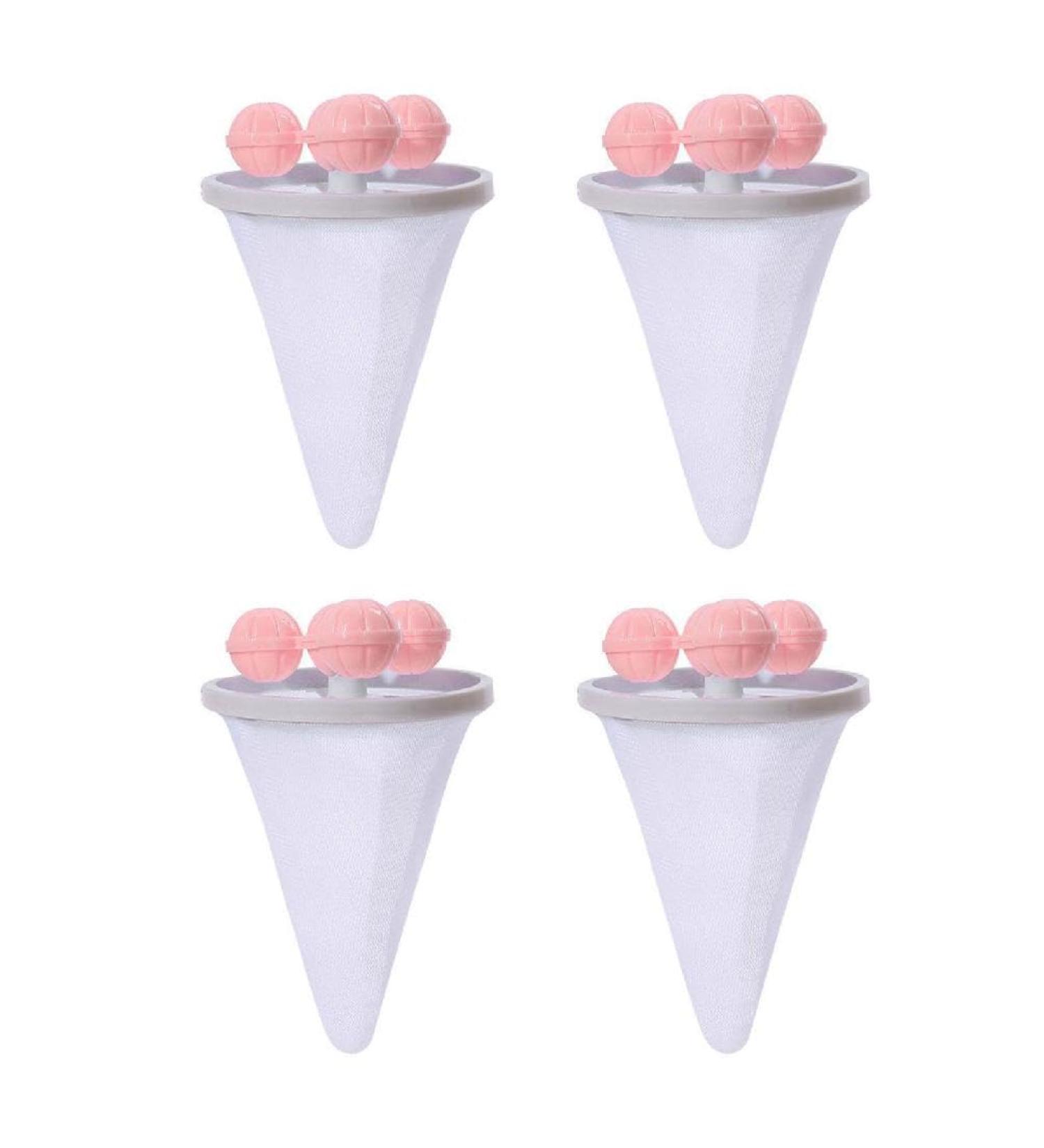 Ranuw Pack Of 4 Washing Machine Hair Filter Washing Machine Hair Remover Hair Filter Net Bag Hair Remover For Washing Machine Hair Filter Net Bag Pink - Buy Online on SooperMarket.com