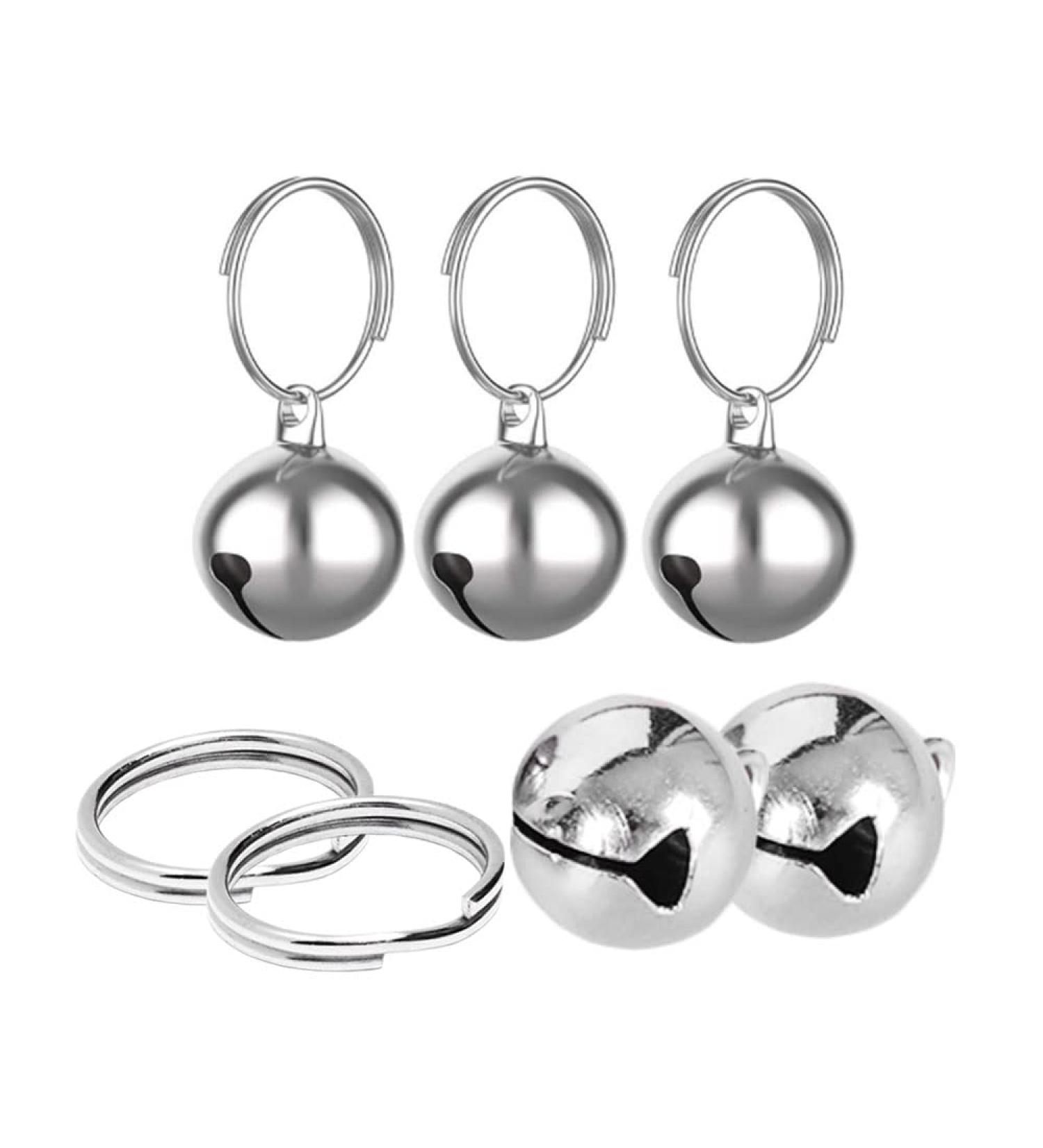 Partns Silver Dog Bells - 5 Pack Jingle Bells for Dog Collars & Decor | Durable Metal Key Rings - Buy Online on SooperMarket.com