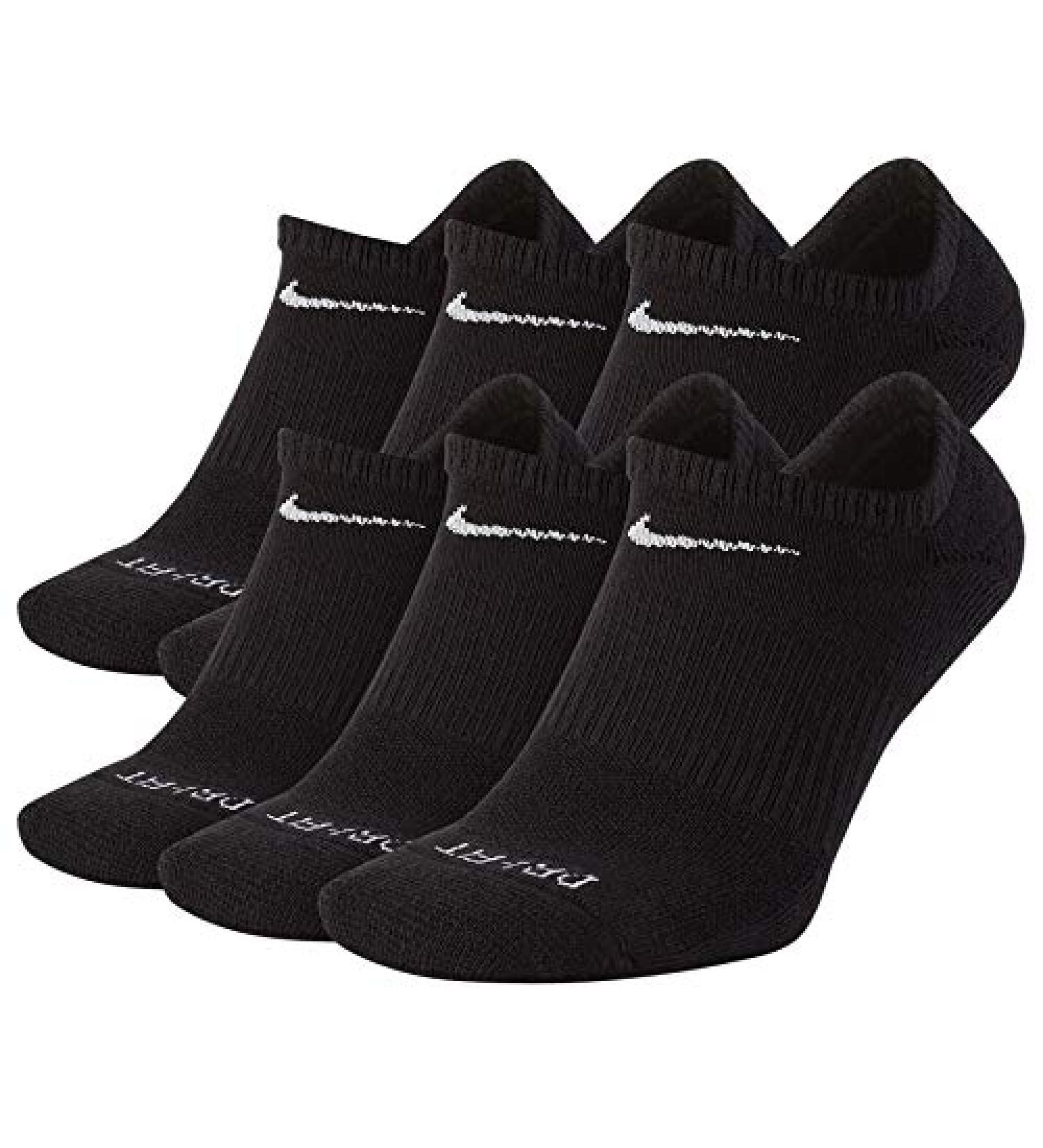 Nike Everyday Plus Cushion No Show Socks (6 Pack) - Black/White Large - Buy Online on SooperMarket.com