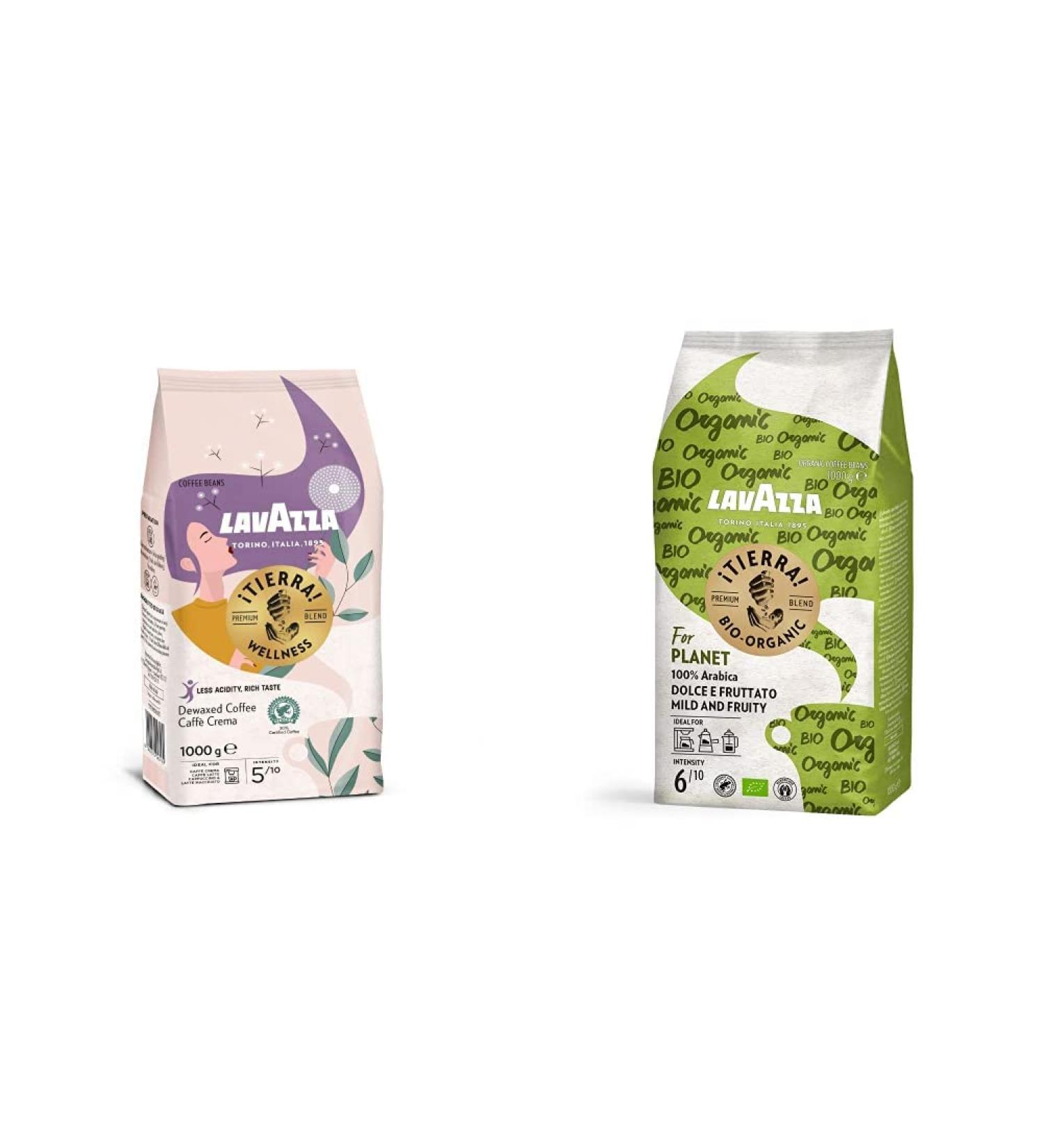 Buy Lavazza Tierra! Wellness & For Planet Coffee Bundle - 1kg Arabica & Robusta - 80% Less Caffeine & 100% High-Quality Arabica - Light Roast - International Shipping Available - Buy Online on SooperMarket.com