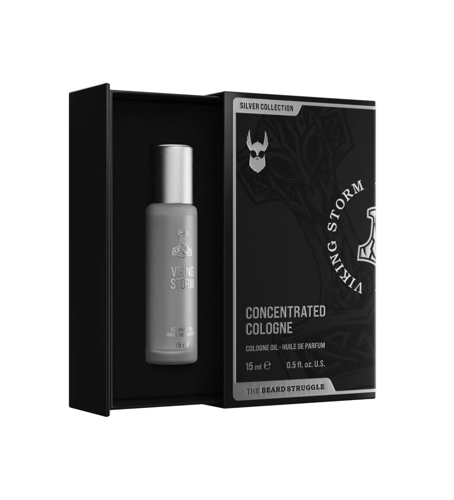 Concentrated Cologne for Men by Beard Struggle - 6x More Longer Than Traditional Colognes - Silver Collection - Viking Storm - Mens Cologne 15 mL / 0.5 US. fl. oz. Glass Roller Bottle - Buy Online on SooperMarket.com
