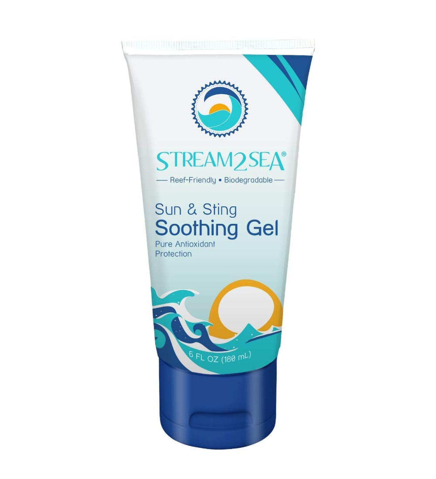 After Sun & Sting Relief Aloe Vera Soothing Gel | 6 Fl oz Paraben Free Cooling Gel for Bug Bites & Sunburn | Stream2Sea - Buy Online on SooperMarket.com