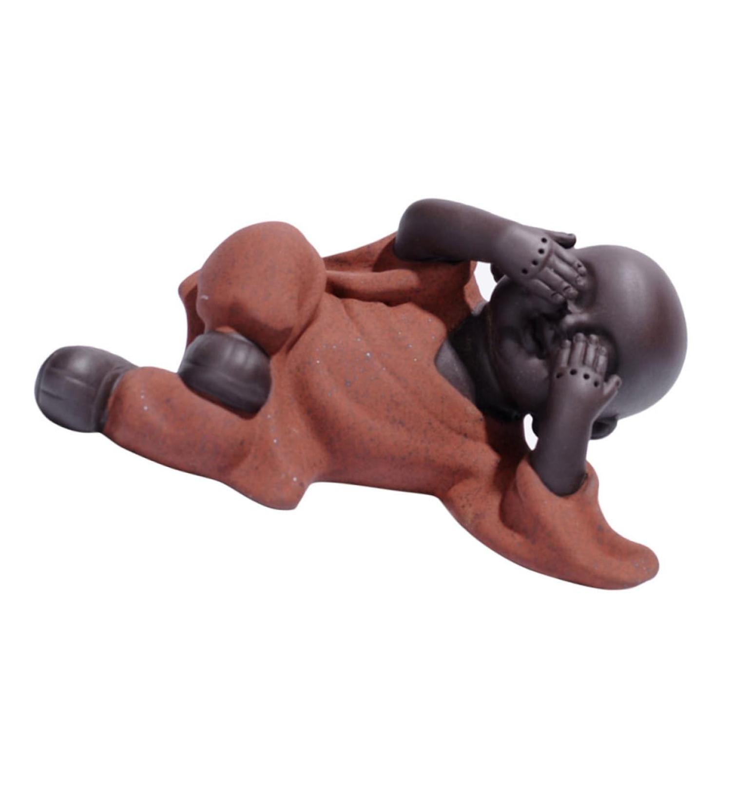 Alipis Tea Pet Chinese Decor Fairy Feng Shui Laughing Buddha Car Decoration Buddha Ornament Maitreya Buddha Figurine Desk Decor Monk Outdoor Statue Three No Purple Clay Decorations Red 13.3X6.5CM - Buy Online on SooperMarket.com