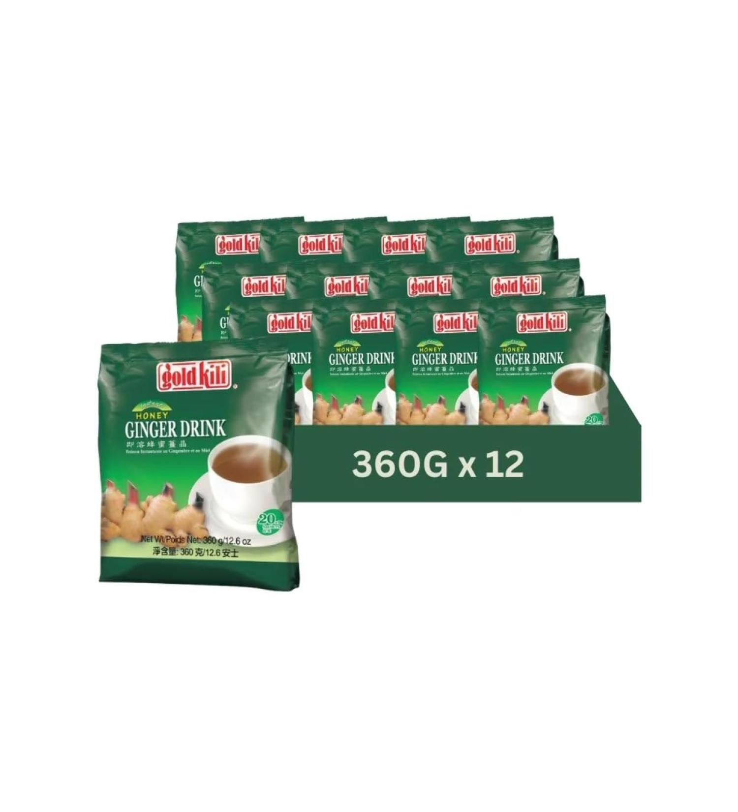 Gold Kili Ginger Drink 360g (BOX OF 12) Instant Ginger Tea 20 Sachets Pack X 12 (TOTAL 240 Sachets). - Buy Online on SooperMarket.com