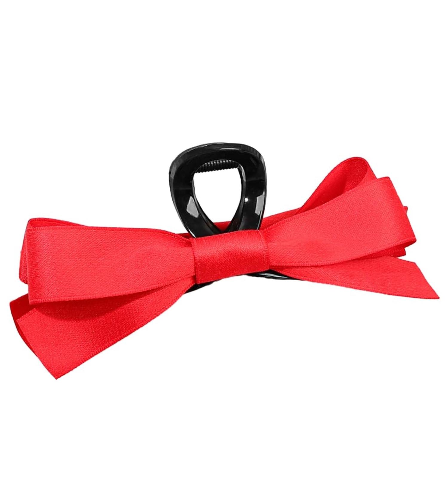 JSGHGDF Cute Sweet Hair Clip Simple Ribbon -style Bunches Sweet Balletcore Style Red on black - Buy Online on SooperMarket.com