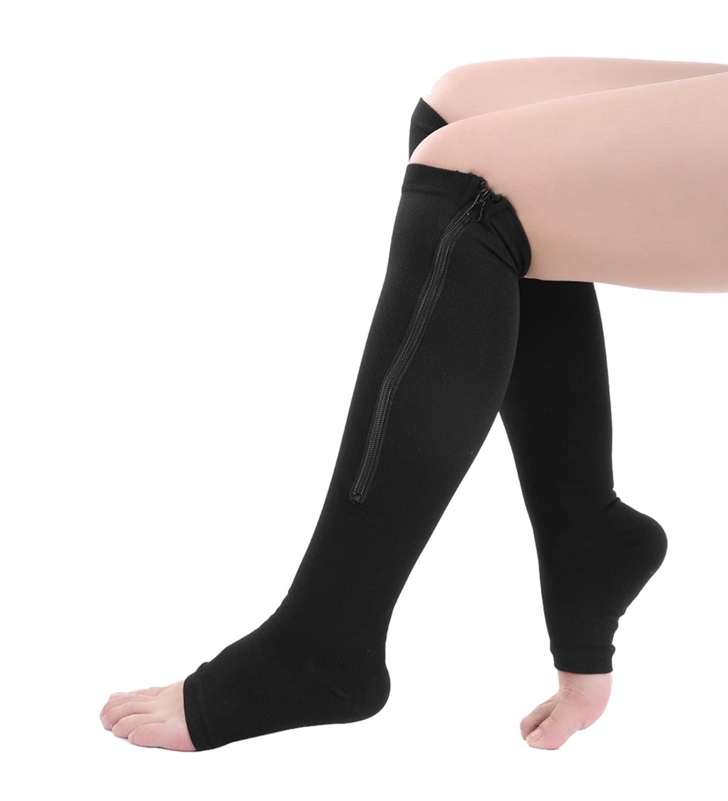 Compression Socks for Men & Women - Calf Support Varicose Veins Relief | Best for Sport Running Travel & Nurses (L/XL Black) - Buy Online on SooperMarket.com