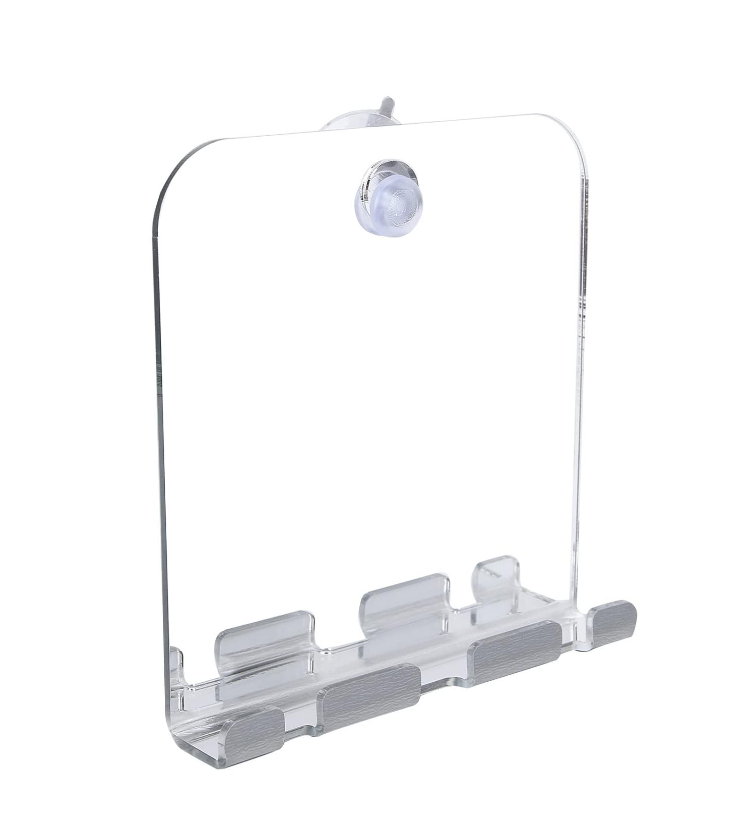 Fog Free Anti-Fog Shower Mirror with Razor Holder - Frameless Wall Hanging Shave Makeup Mirror | Bathroom Accessories for Men - Buy Online on SooperMarket.com