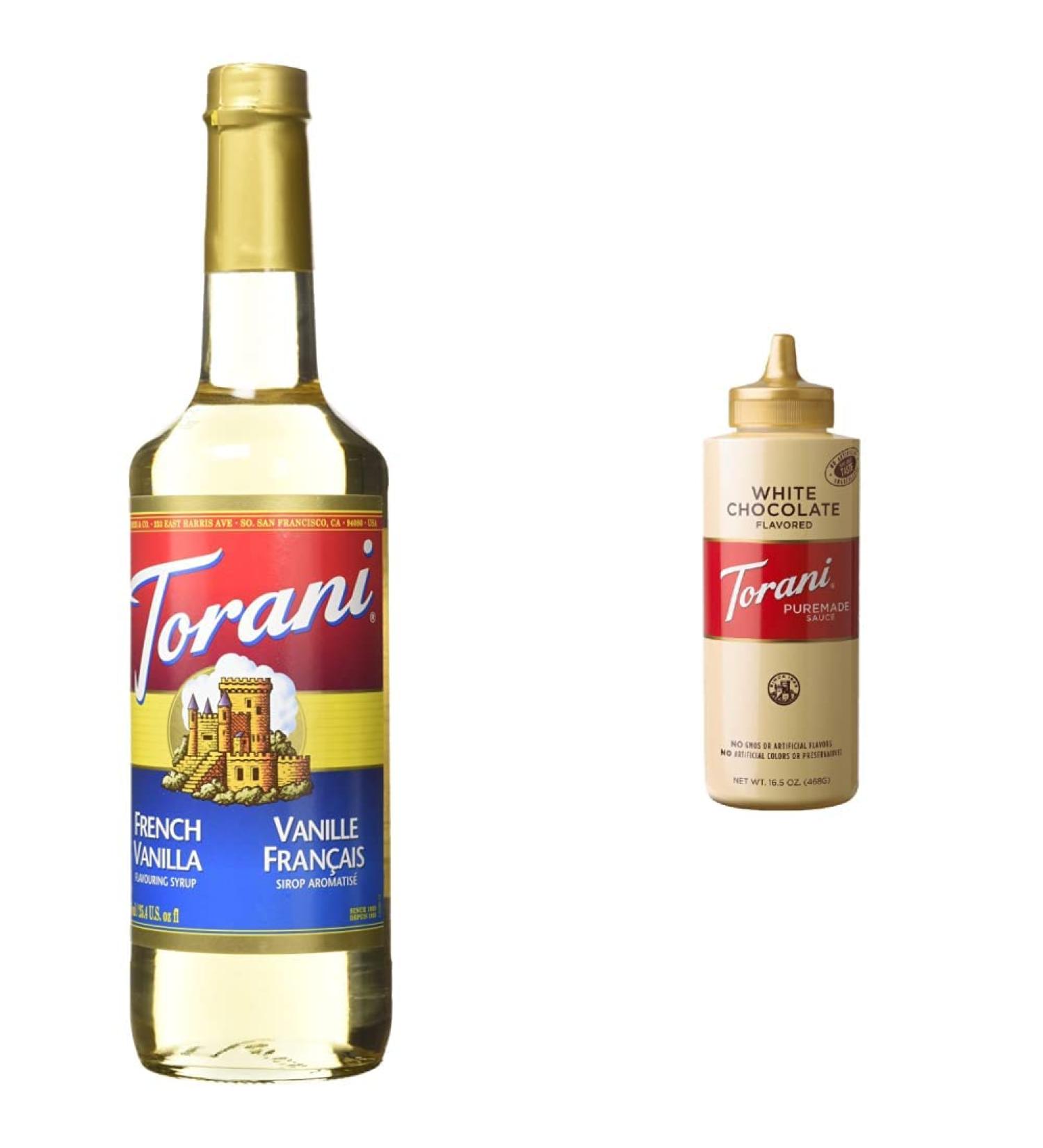 Torani French Vanilla Flavour Syrup 750ml & White Chocolate Squeeze Sauce 16.5 Fluid Ounce (1 pack) - Buy Online on SooperMarket.com