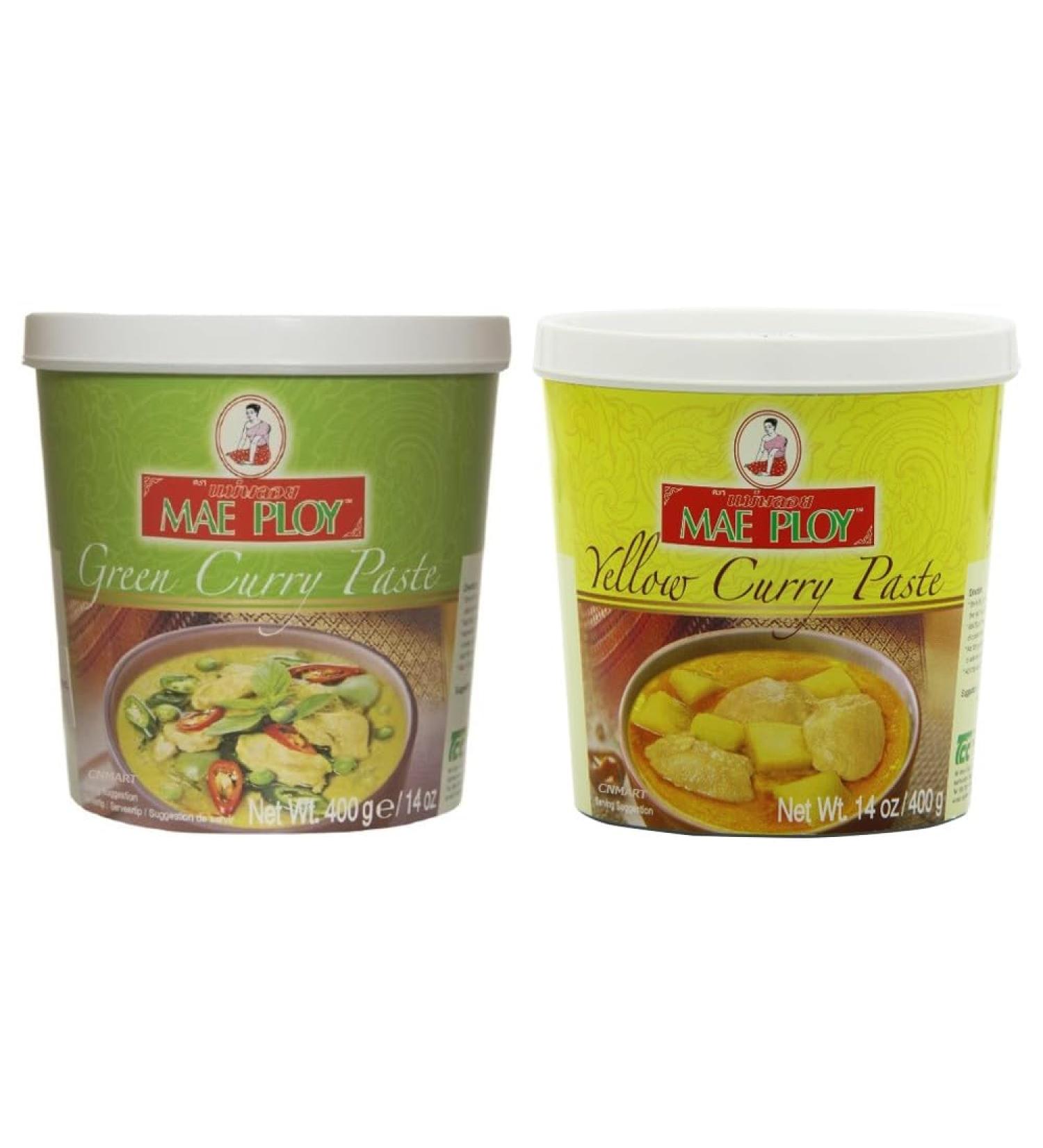 CNMART Mae Ploy Thai Green Curry and Yellow Curry Paste 400g - Buy Online on SooperMarket.com