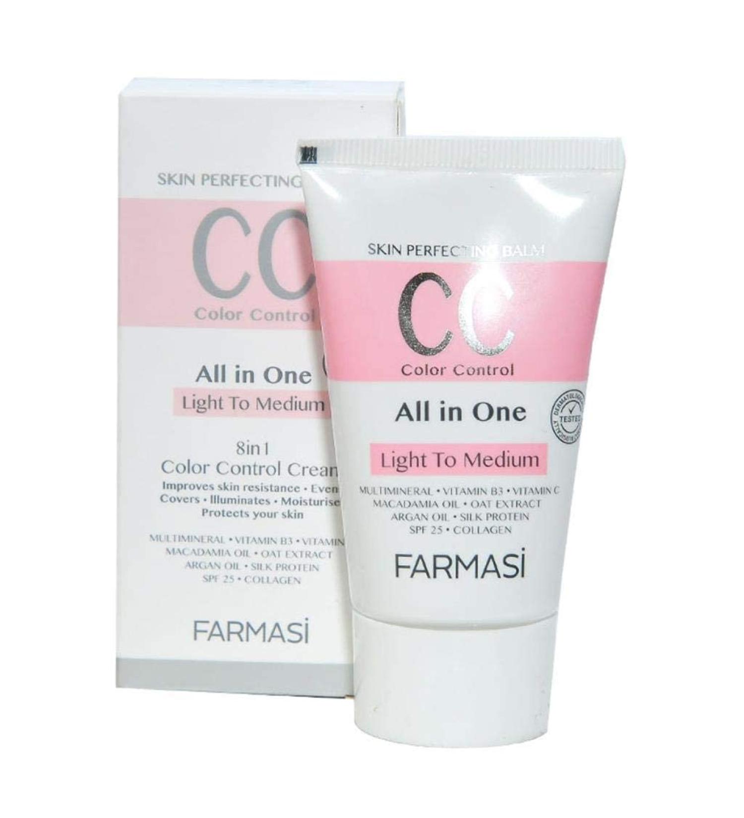 Farmasi CC Cream with Multi-Minerals | Natural Flawless Finish | Medium to Full Coverage | SPF 25 | All-Day Hold | 50 mL (Light to Medium) - Buy Online on SooperMarket.com